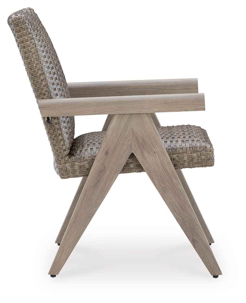 Cliff Trails Beige Outdoor Arm Chair - Image 5