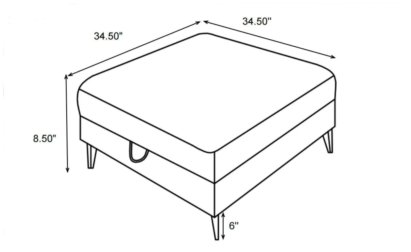 Clint Multi-color Upholstered Ottoman with Tapered Legs - Image 7