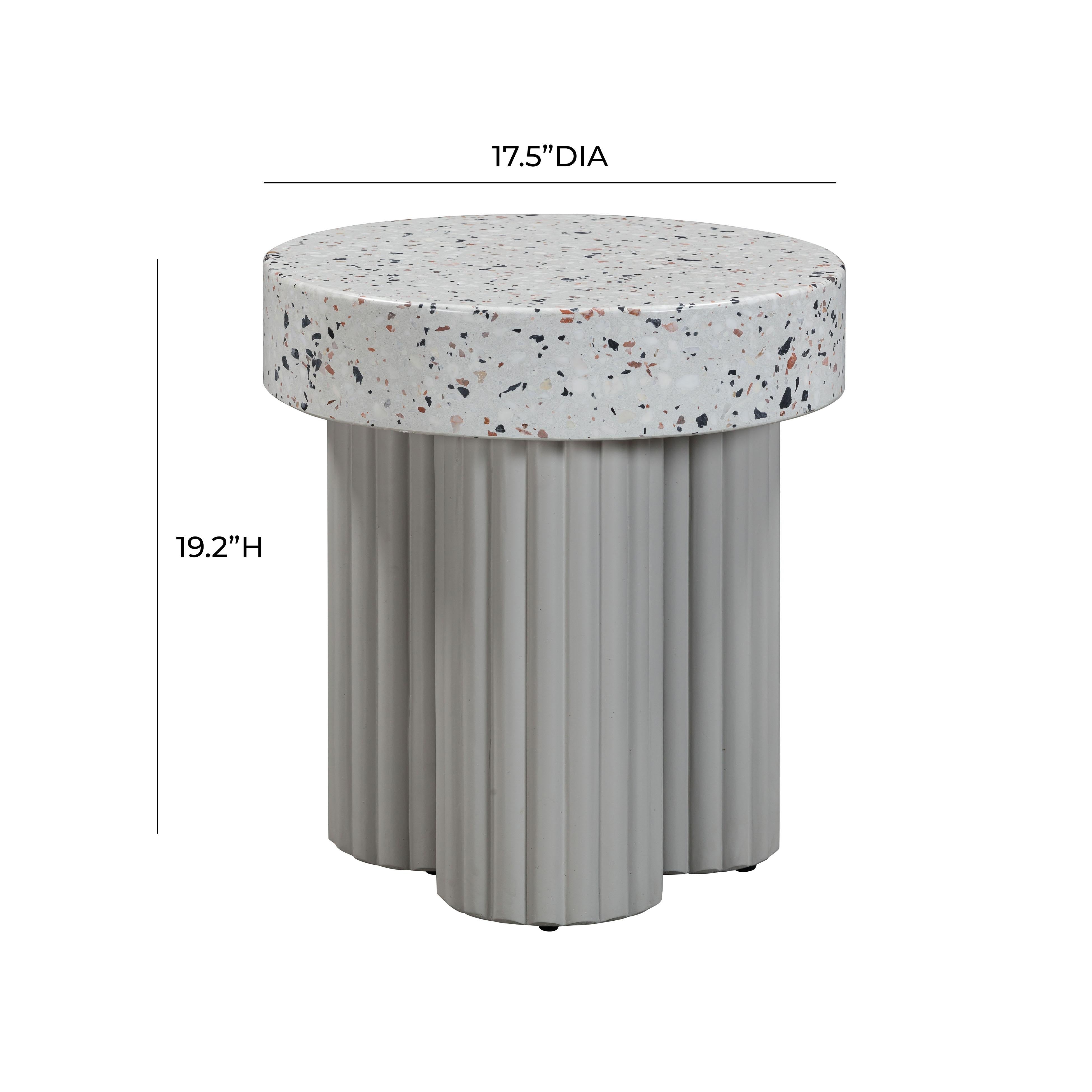 Clover Faux Terrazzo Indoor / Outdoor Round Side Table - Image 7
