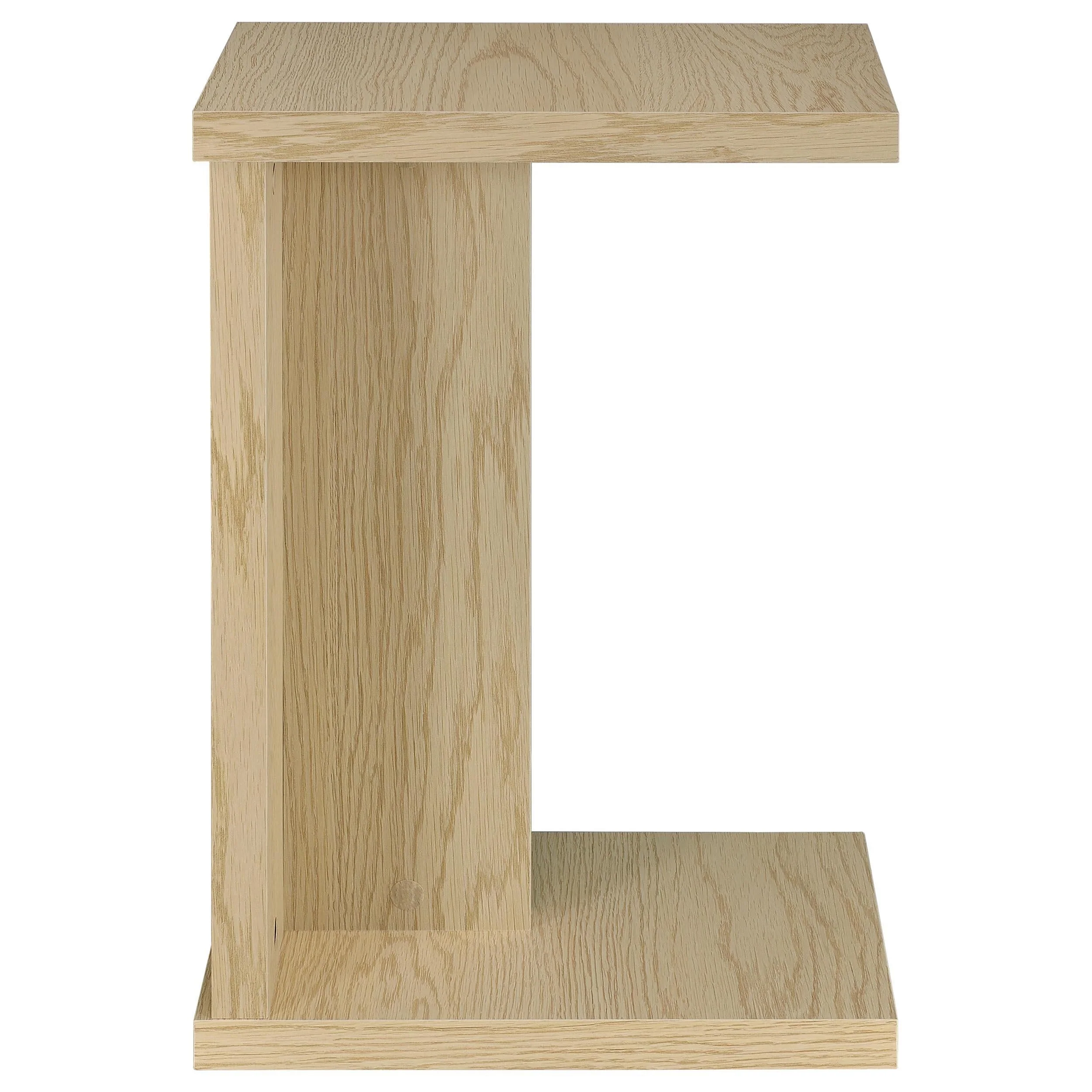 Clower Light Oak Engineered Wood C-Shaped Sofa Side Table - Image 8