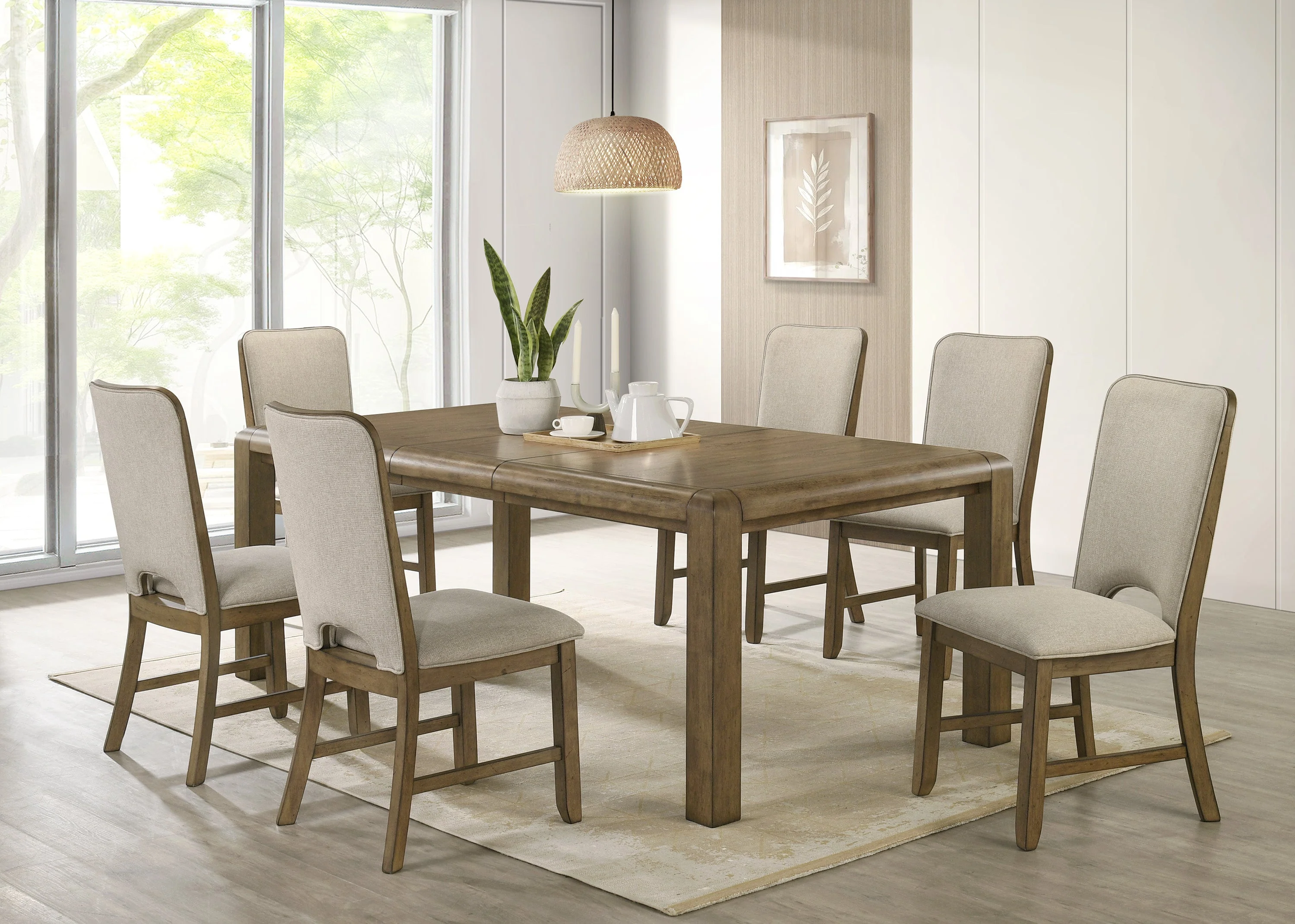 Cockrell Brown and Beige Extandable Dining Set - Image 9