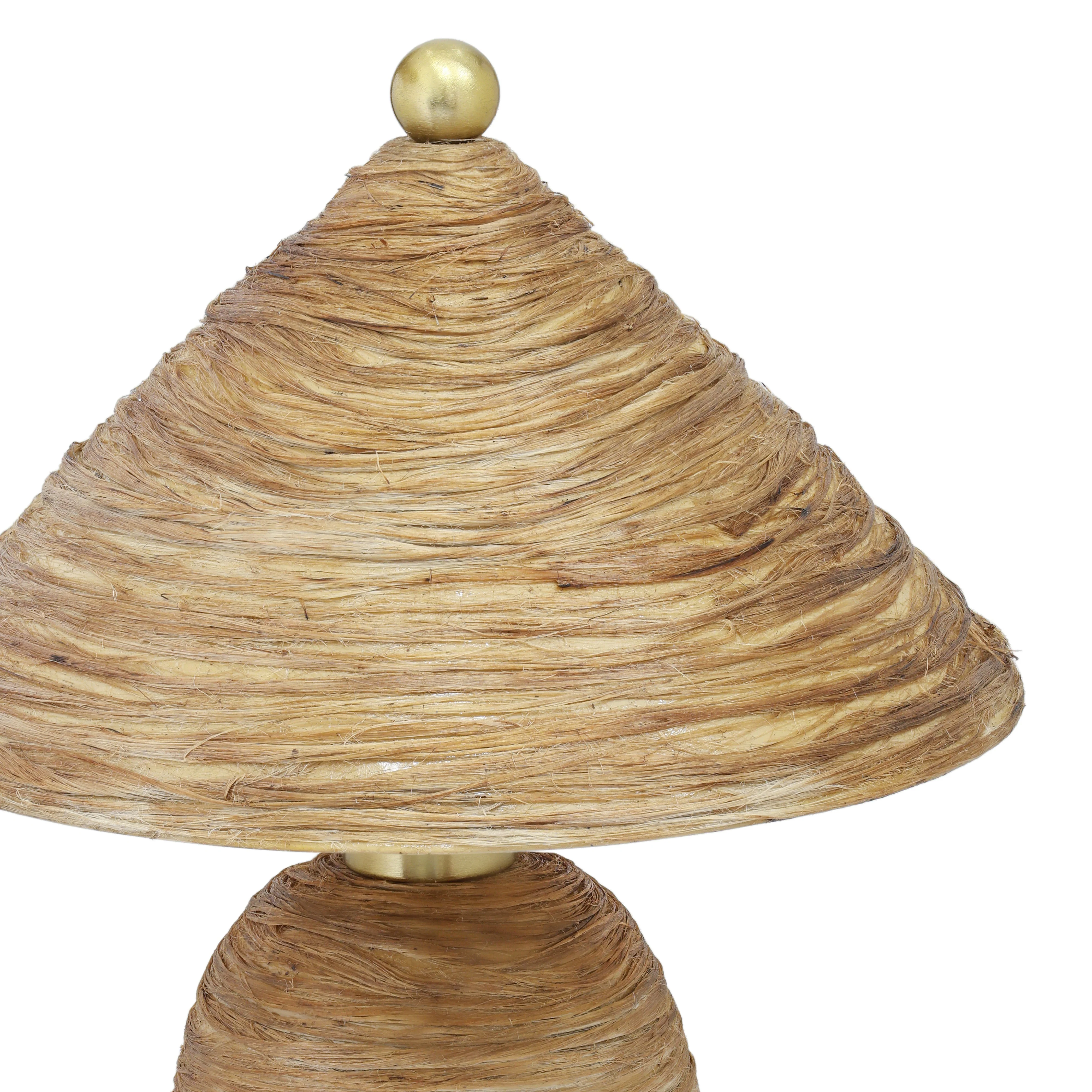Coco Natural Coconut Fiber Pointed Table Lamp - Image 4