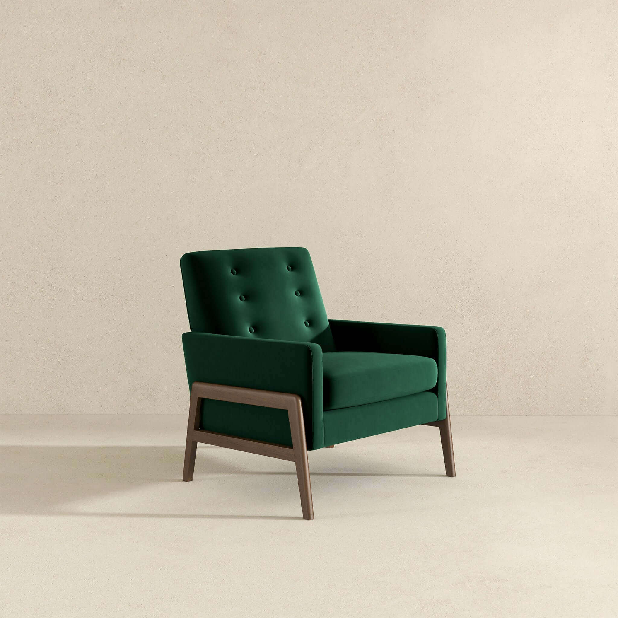 Cole Solid Wood Green Velvet Lounge Chair - Image 4