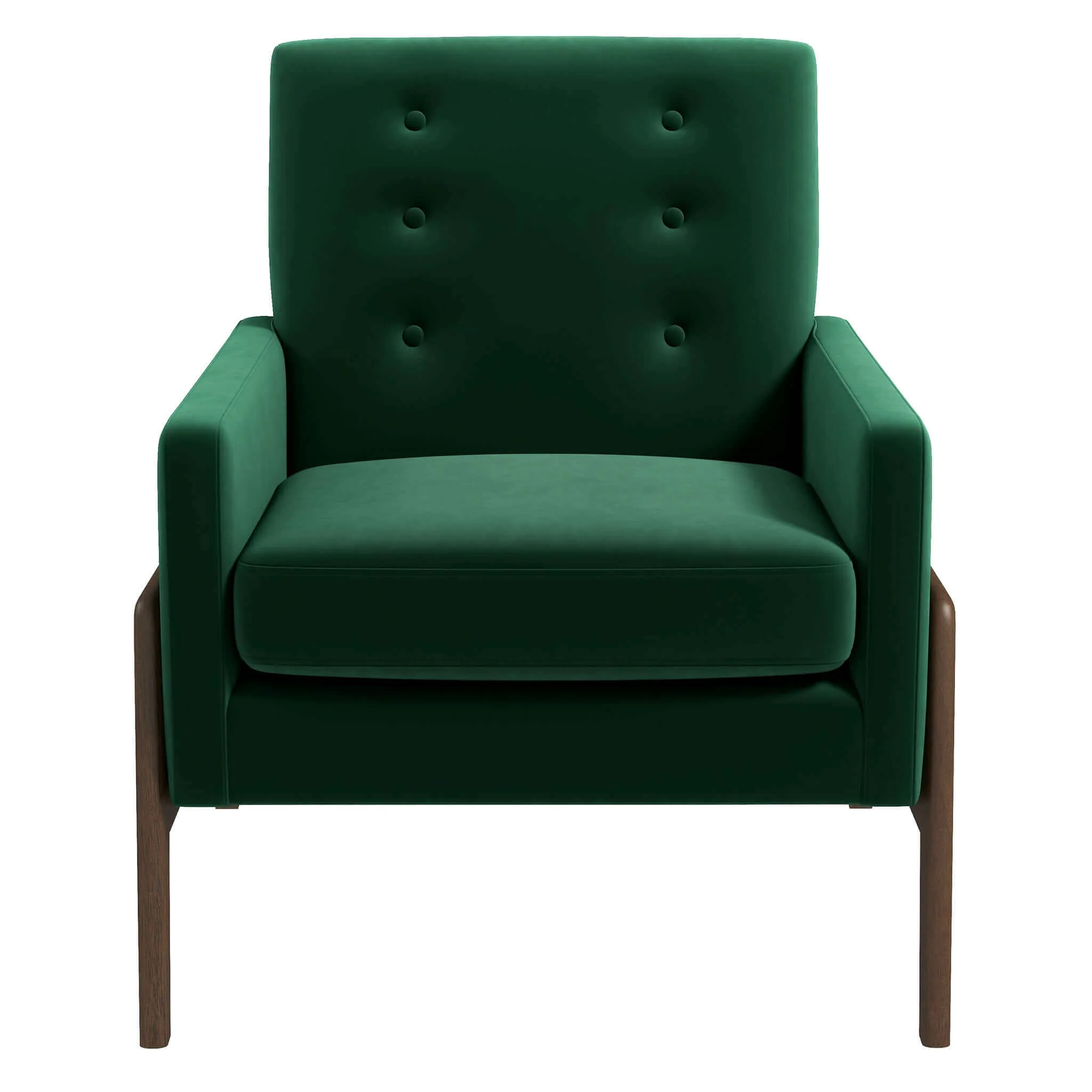 Cole Solid Wood Green Velvet Lounge Chair - Image 7