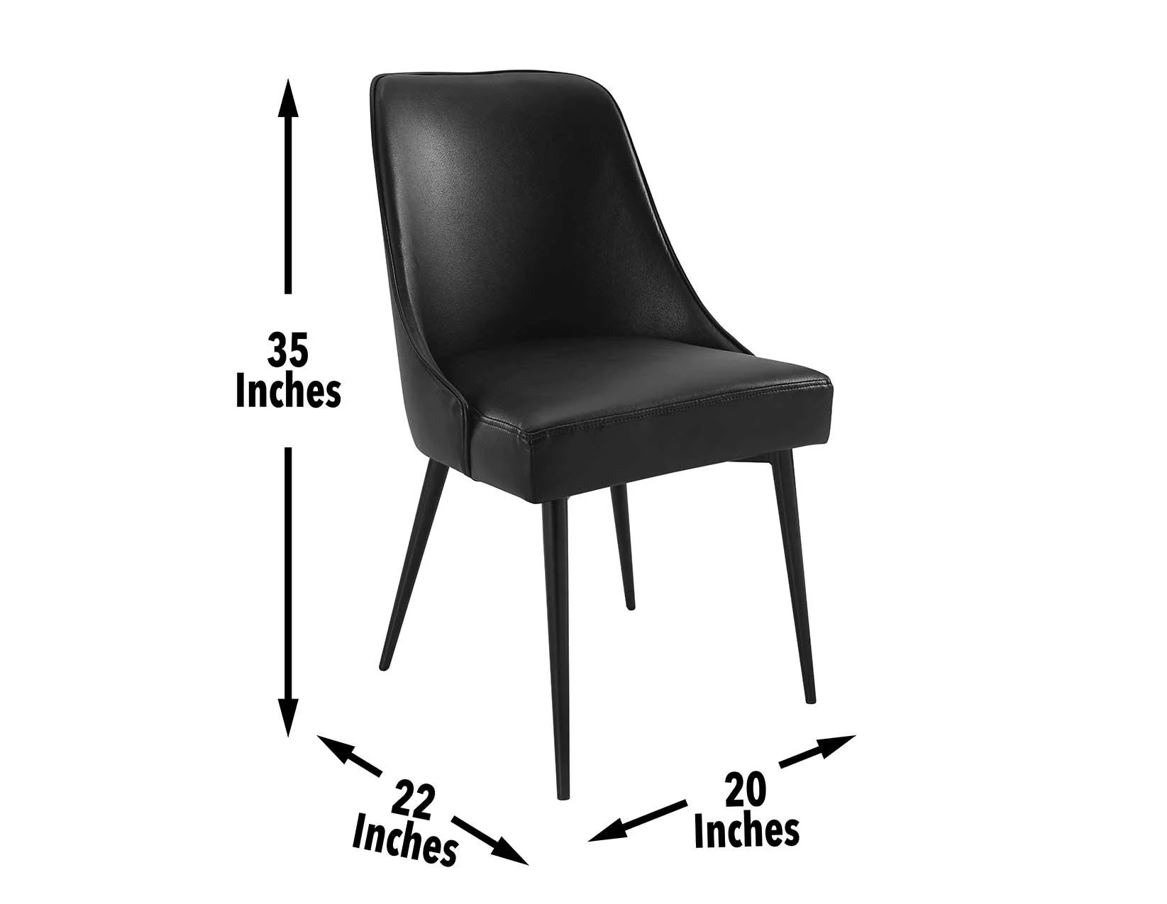 Colfax, Black Leatherette Side Chair, Set of 2 - Image 10