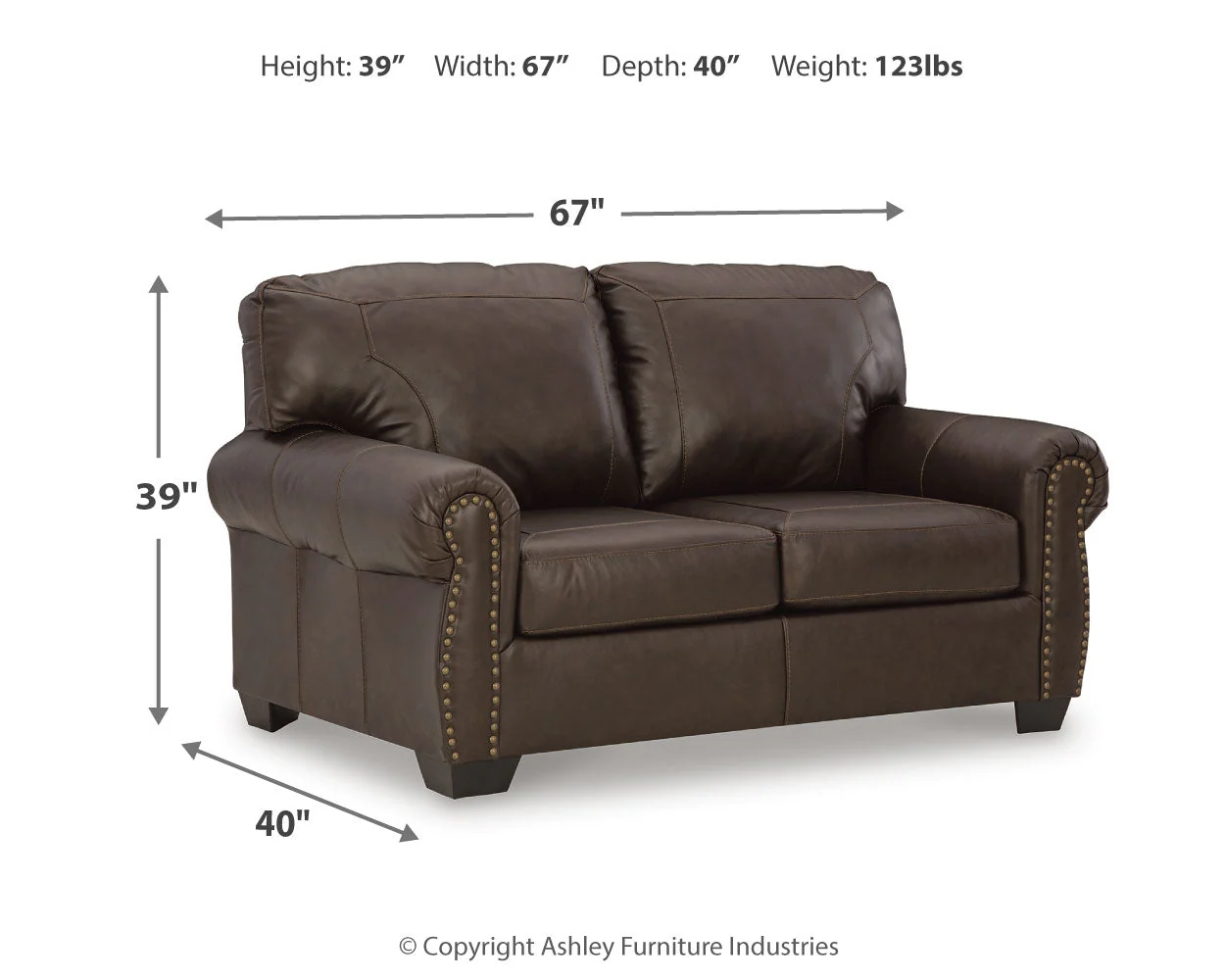 Colleton Sofa, Loveseat and Recliner in Dark Brown - Image 15