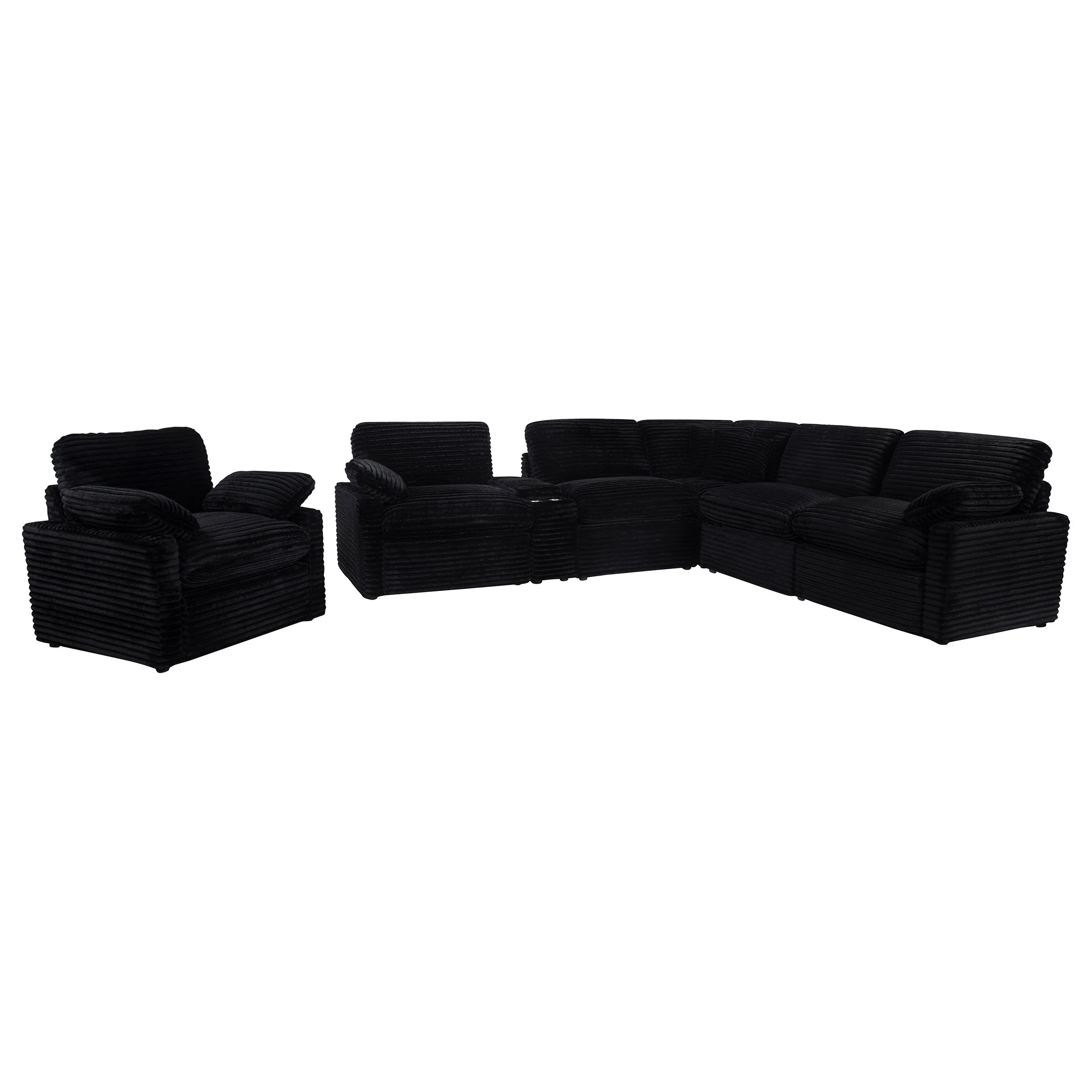 Collins Black Upholstered Power Recliner Chair - Image 11