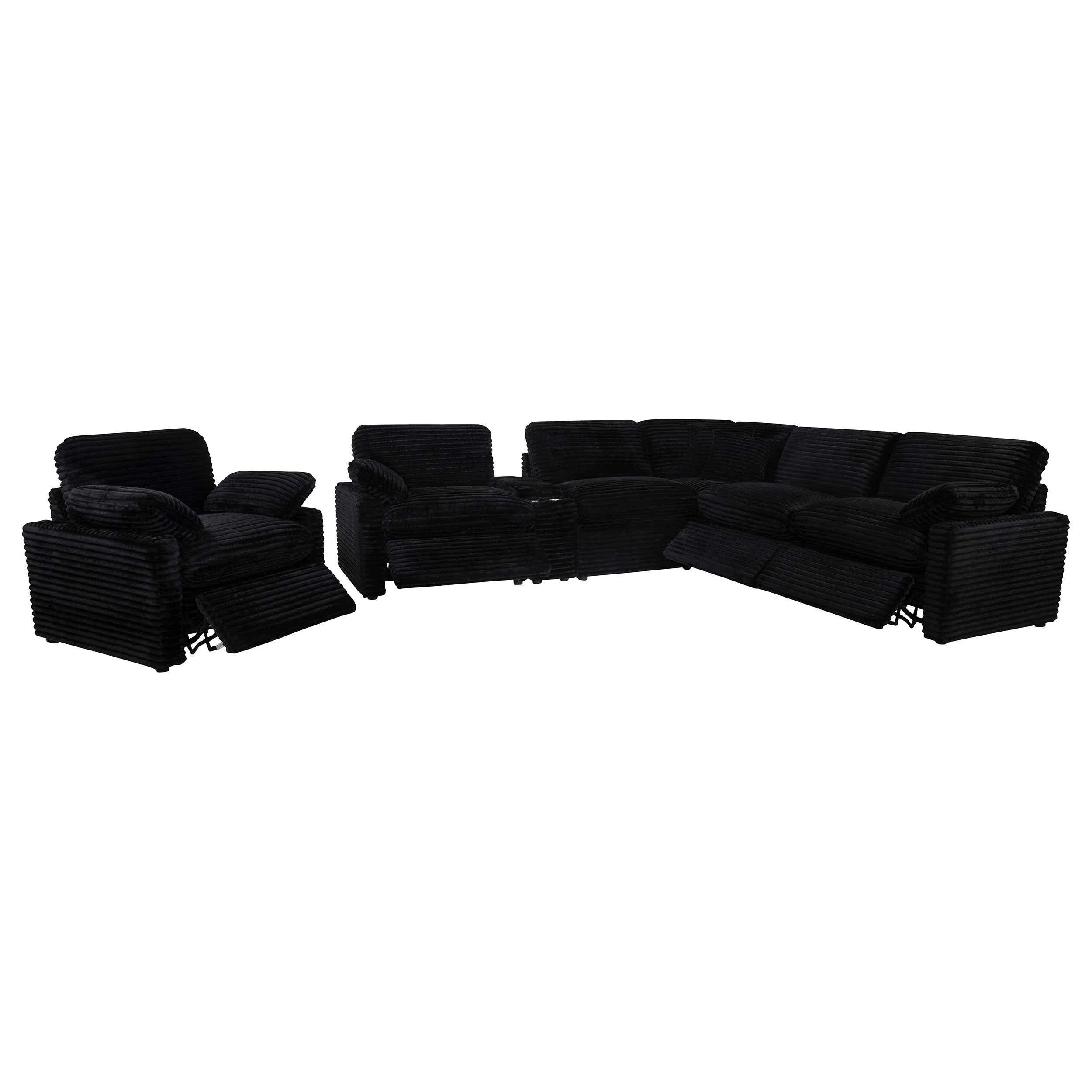 Collins Black Upholstered Power Recliner Chair - Image 12