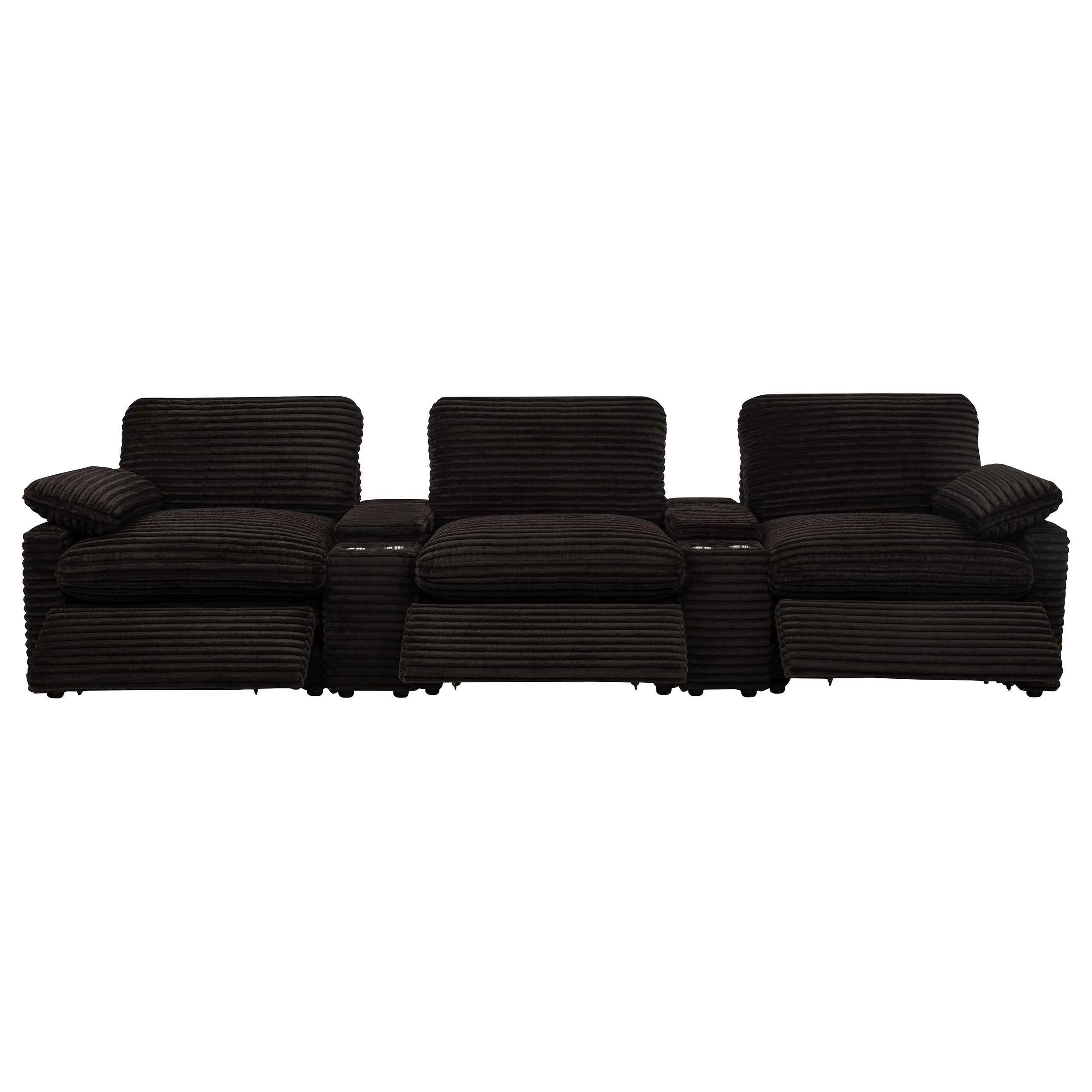 Collins Chocolate Brown 5-Piece Power Reclining Home Theater Seating - Image 4