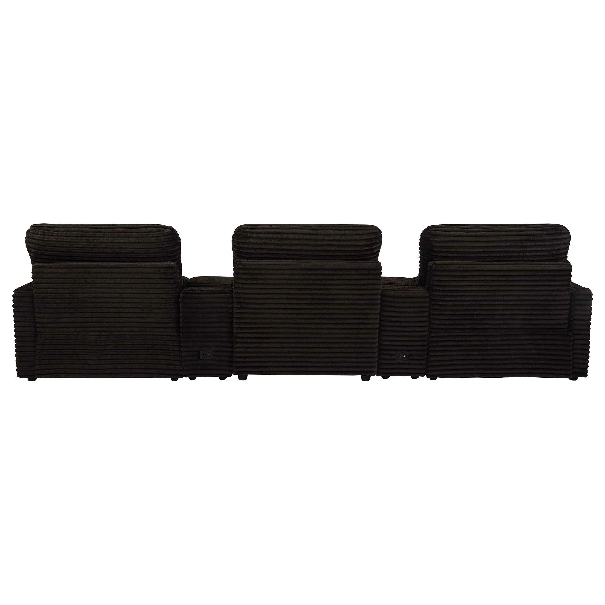 Collins Chocolate Brown 5-Piece Power Reclining Home Theater Seating - Image 5