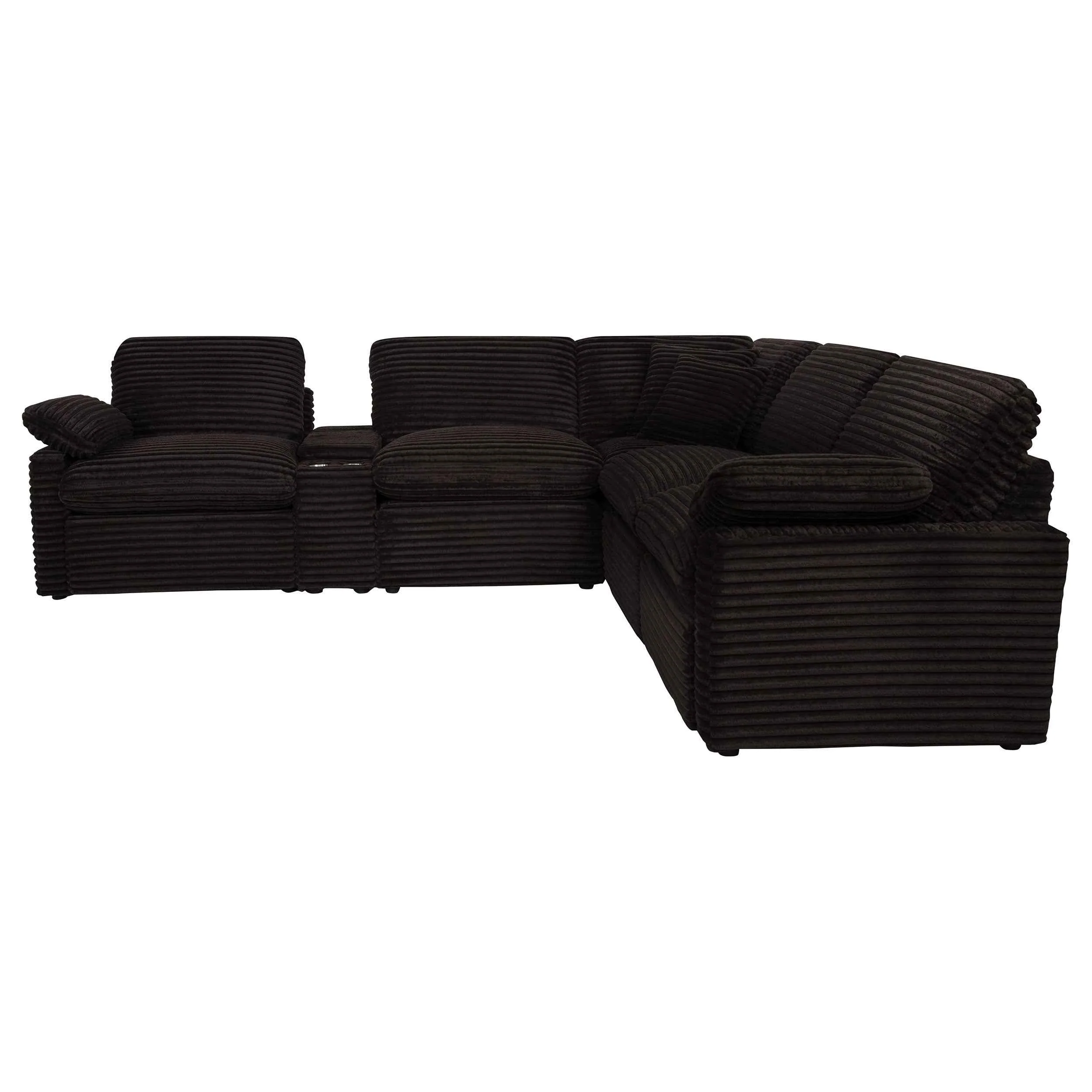 Collins Chocolate Brown 6-piece Modular Power Reclining Sectional - Image 3