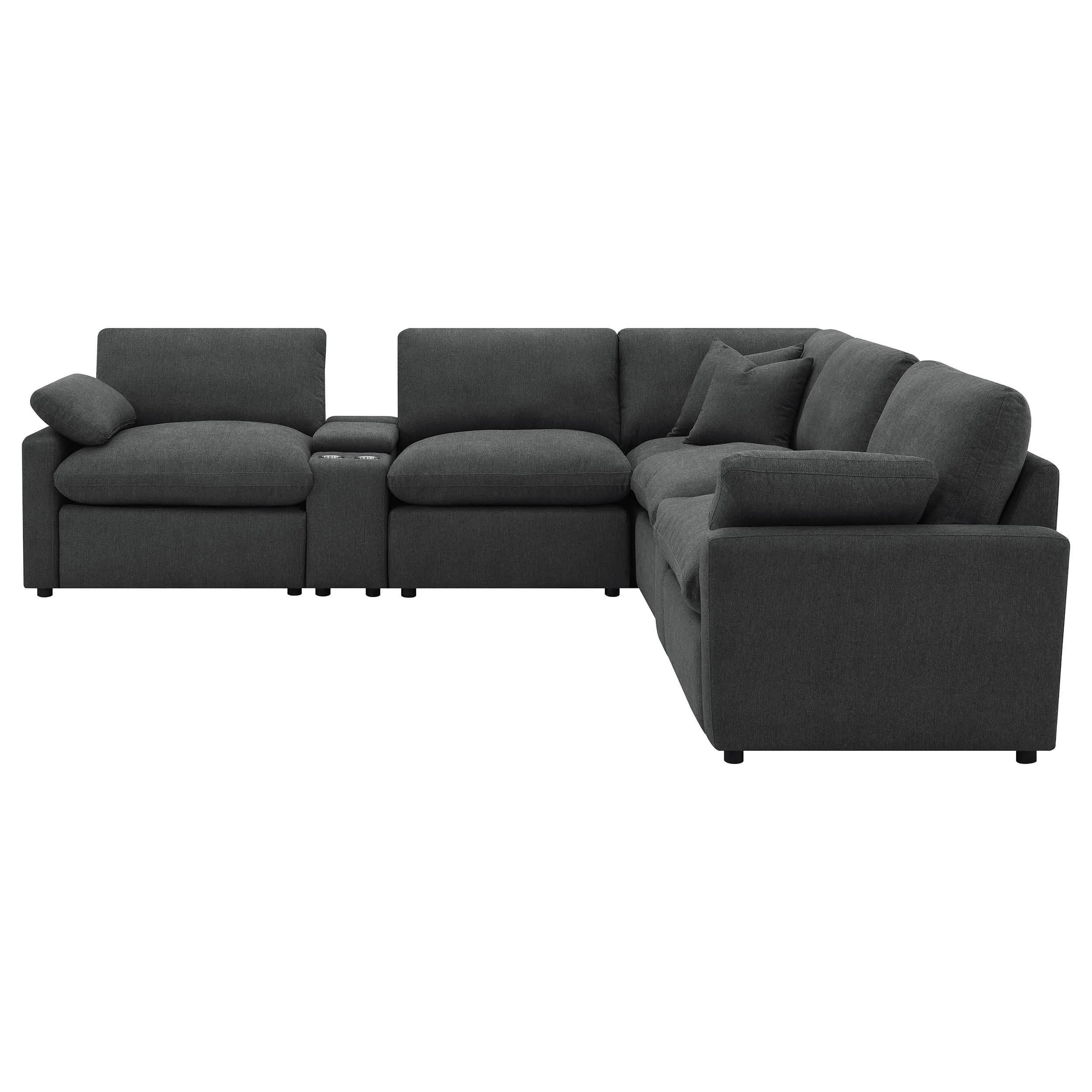 Collins Dark Gray 7-Piece Modular Power Reclining Sectional - Image 3