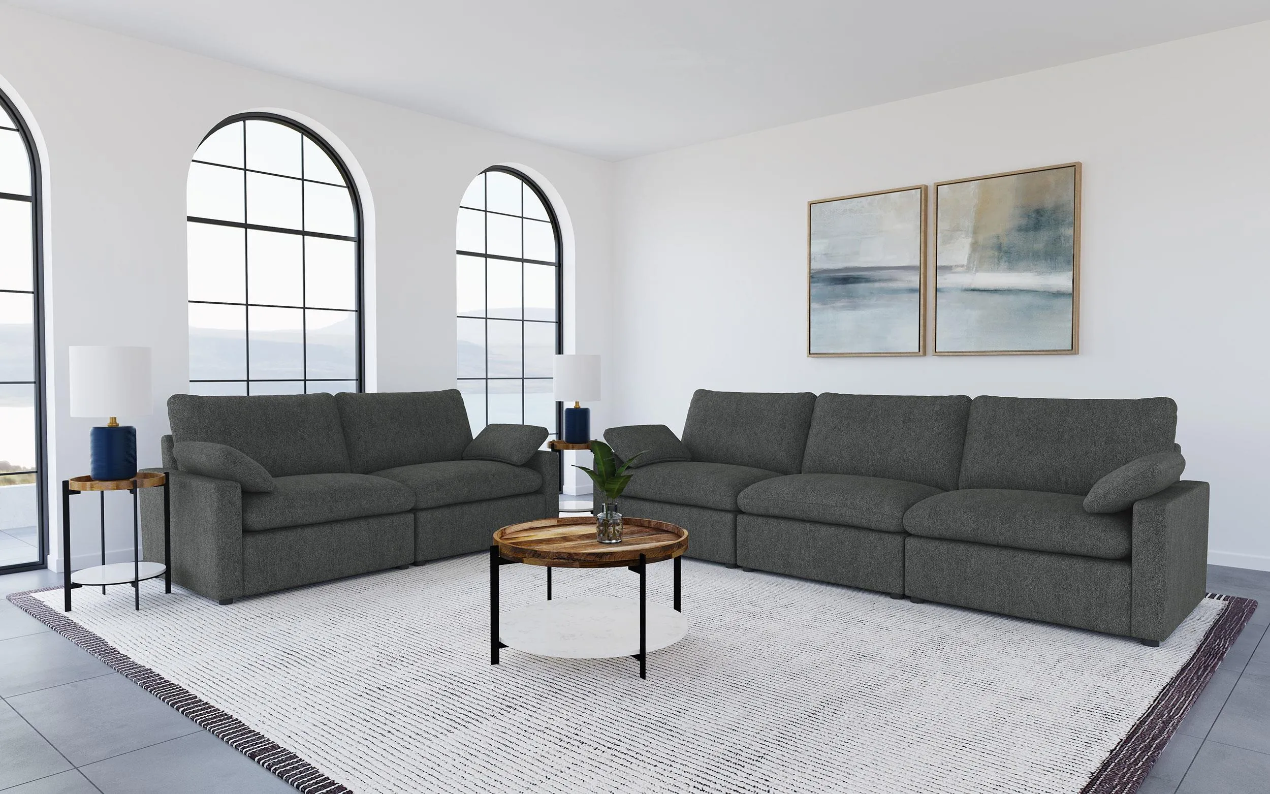 Collins Dark Gray Modular Power Reclining Sofa - Image 3