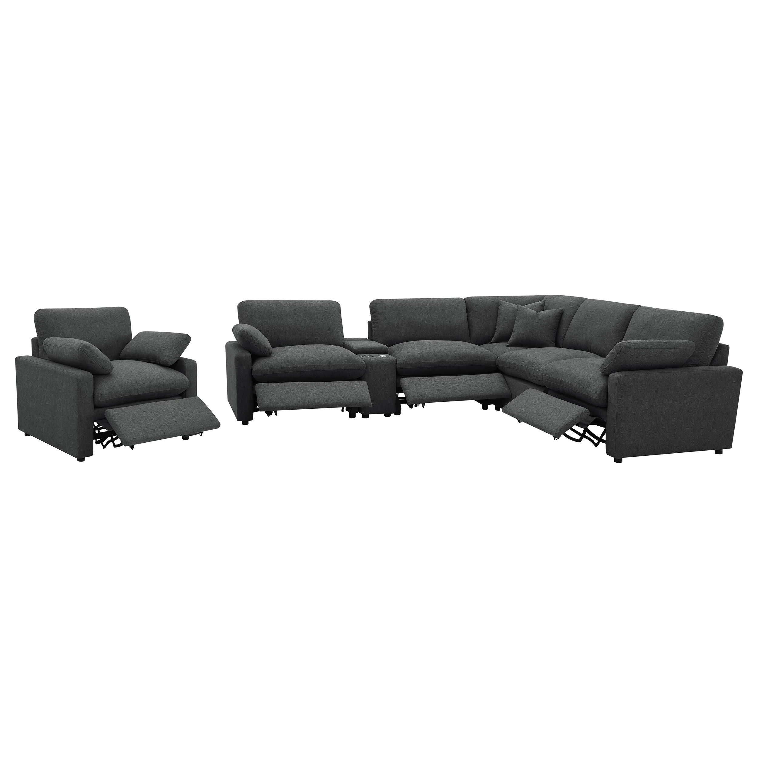 Collins Dark Gray Power Recliner Chair - Image 13