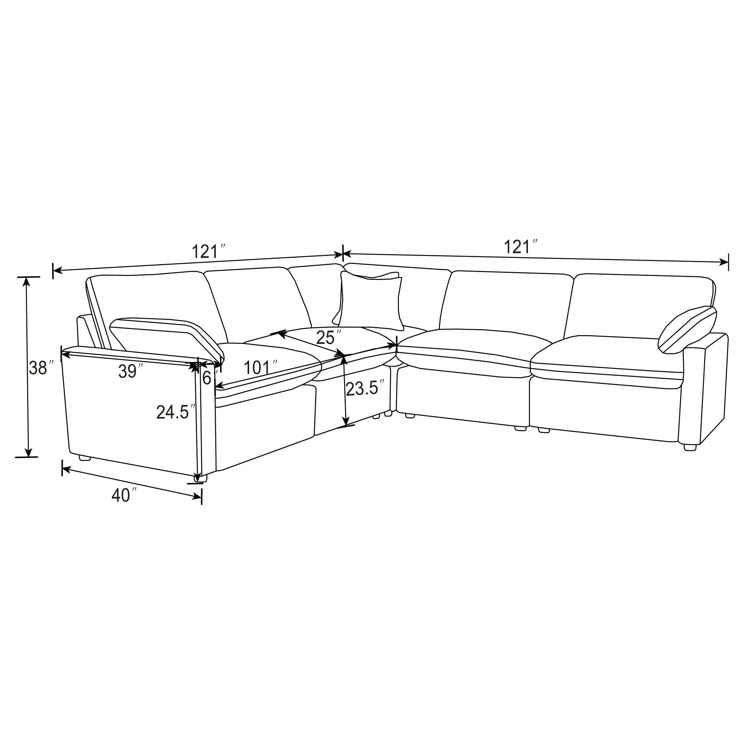 Collins Dark Grey 5-piece Modular Power Reclining Sectional - Image 15