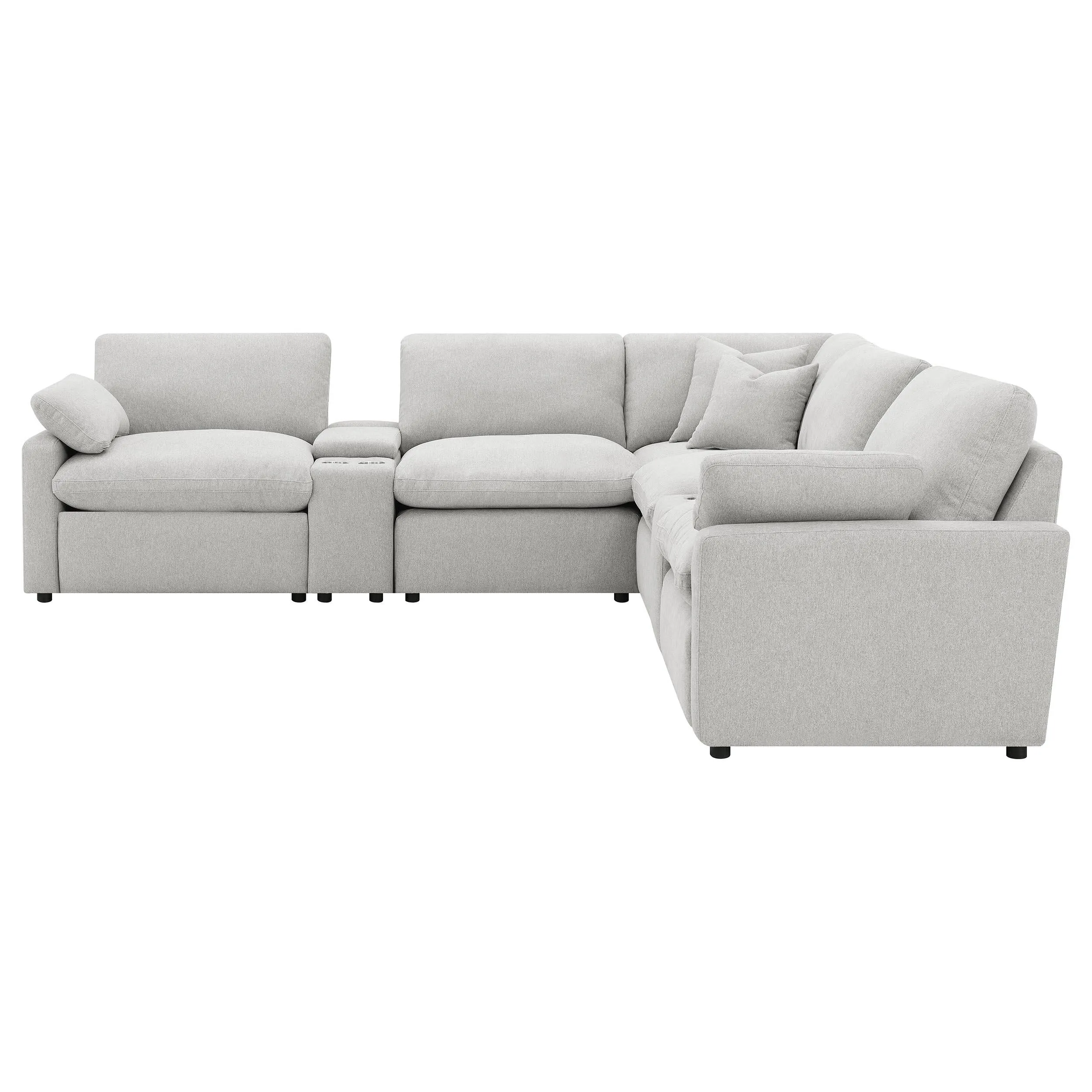 Collins Gray 7-Piece Modular Power Reclining Sectional - Image 3