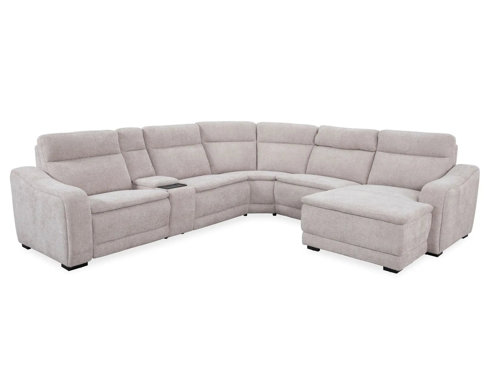 Conroe Cobblestone Dual-Power 7-Piece Reclining Sectional with Chaise - Image 2