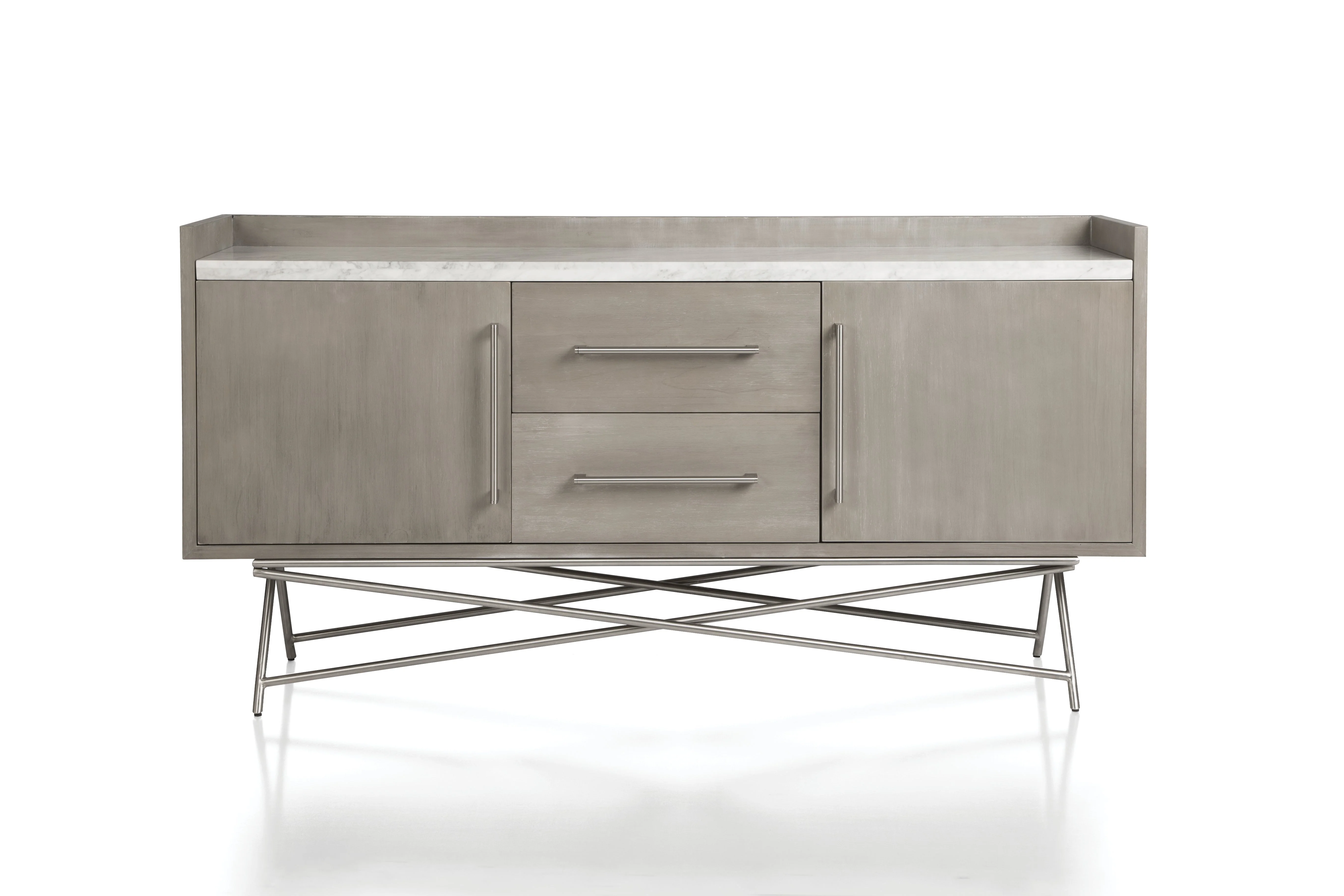 Coral Marble Top Rectangular Sideboard in Antique Grey - Image 5
