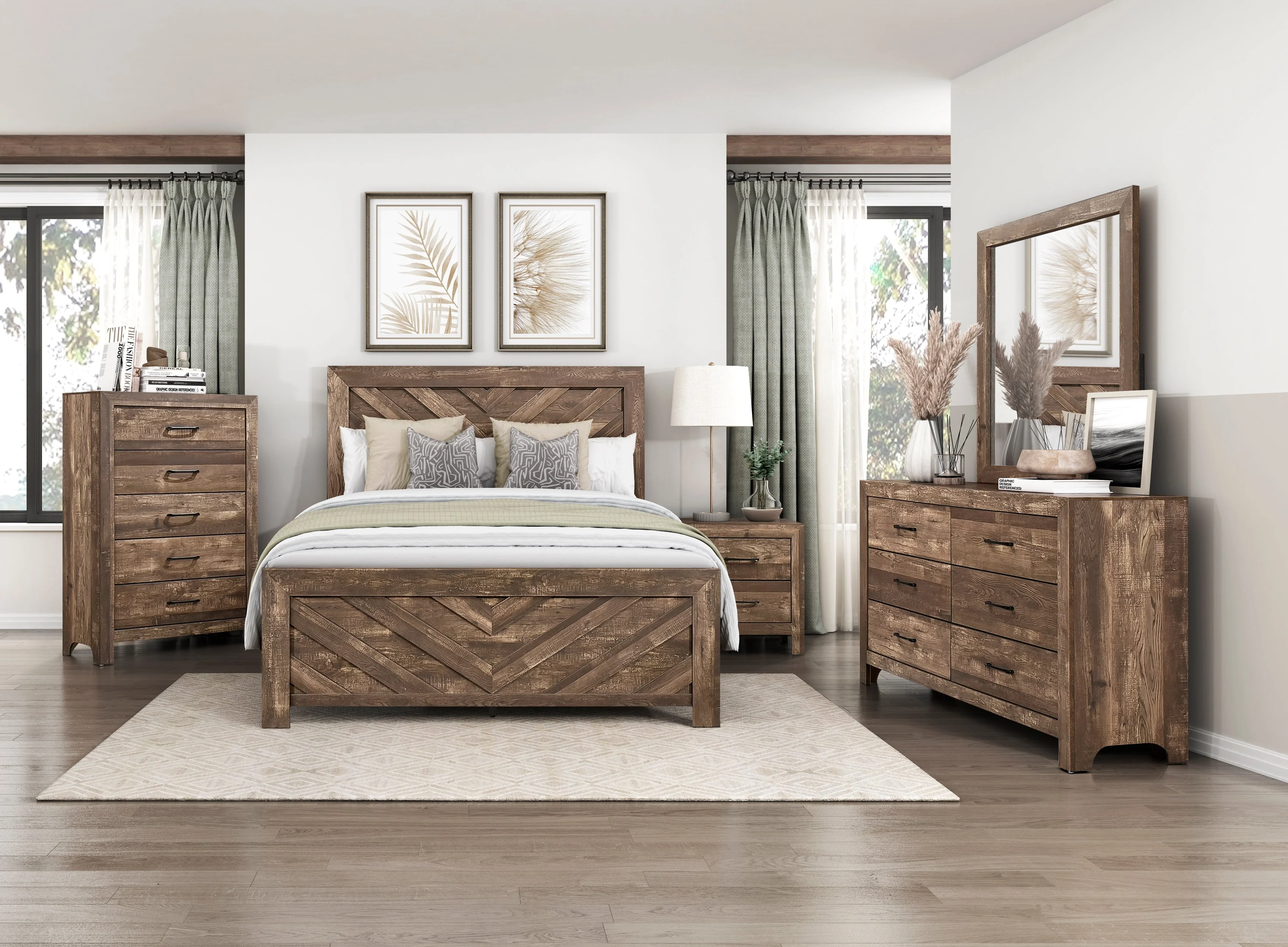 Corbin Brown Crossbuck Full Panel Bed - Image 8