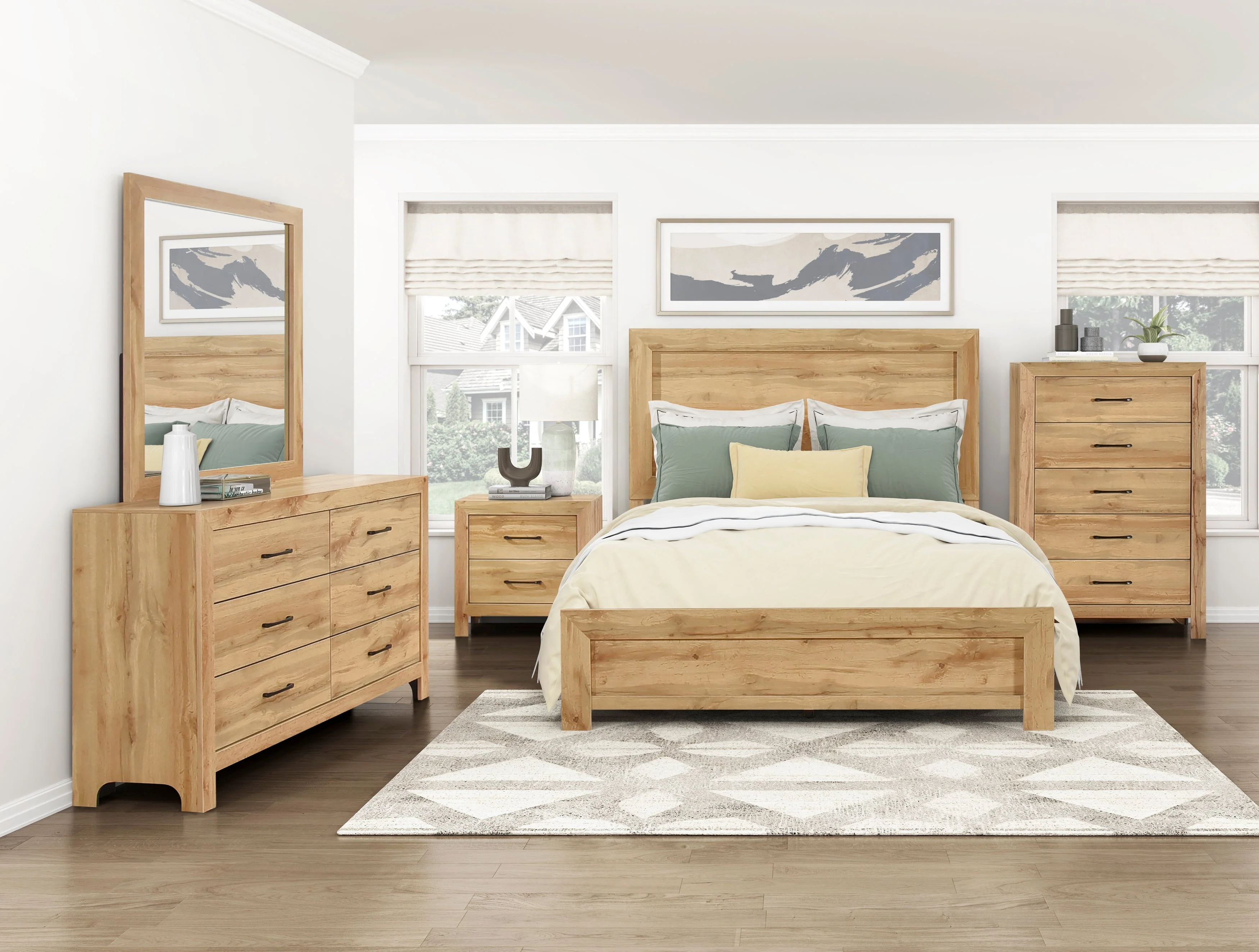 Corbin Natural Queen Panel Bed - Image 9