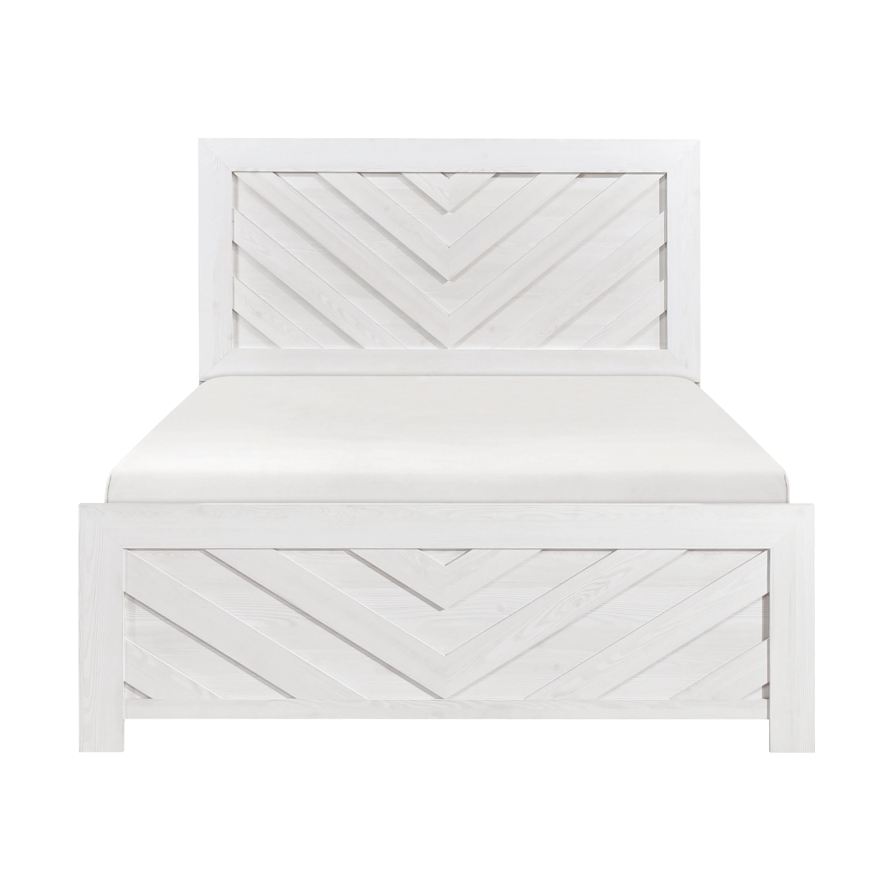 Corbin White Crossbuck Eastern King Panel Bed
