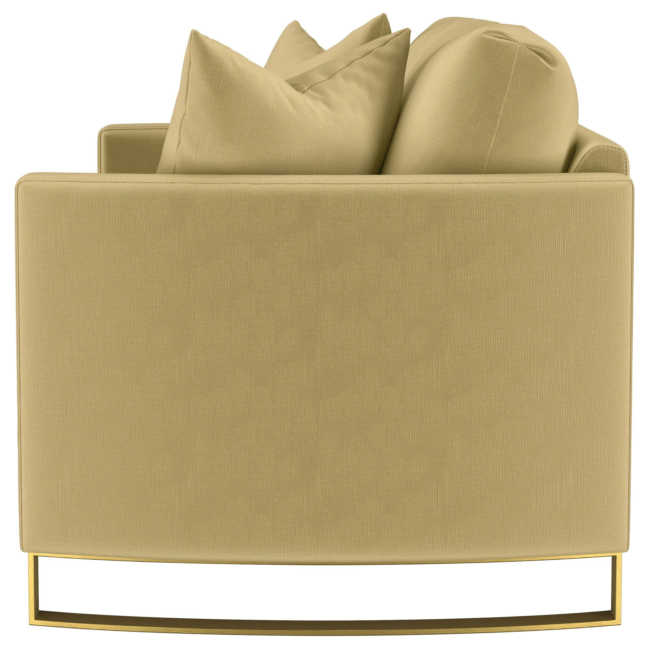 Corliss Camel Velvet Curved Track Arm Loveseat - Image 6