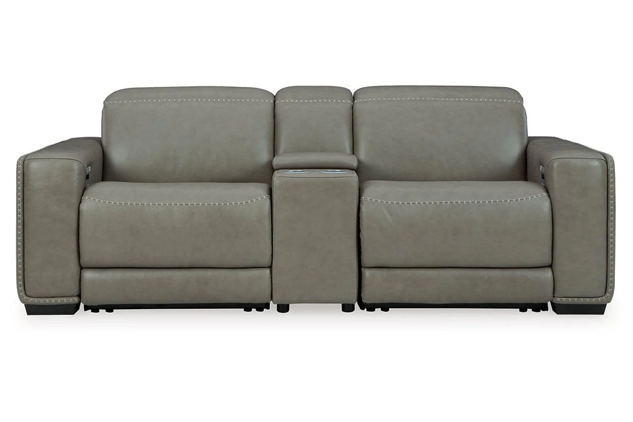 Correze Gray 3-Piece Power Reclining Sectional Loveseat - Image 3