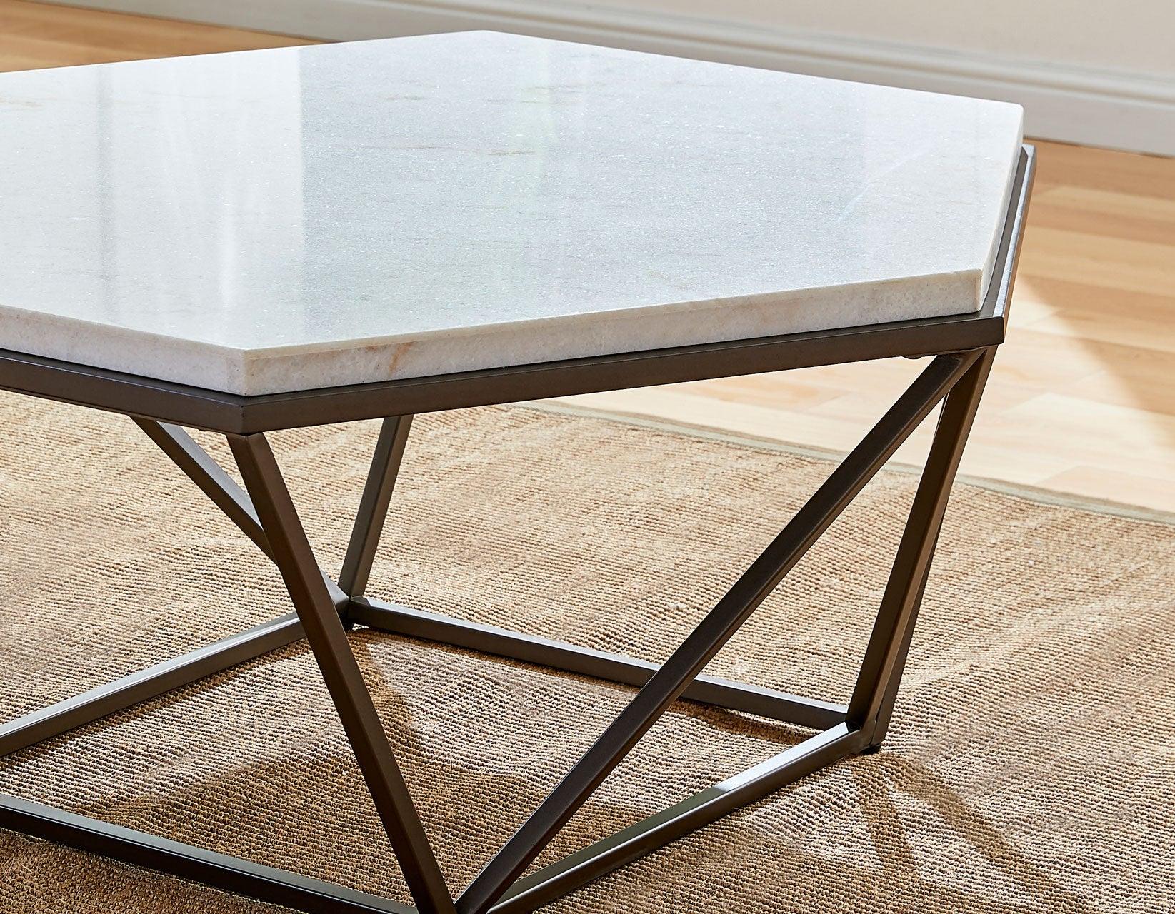 Corvus 3-Piece Marble Top Set (Cocktail & 2 End Tables) - Image 2