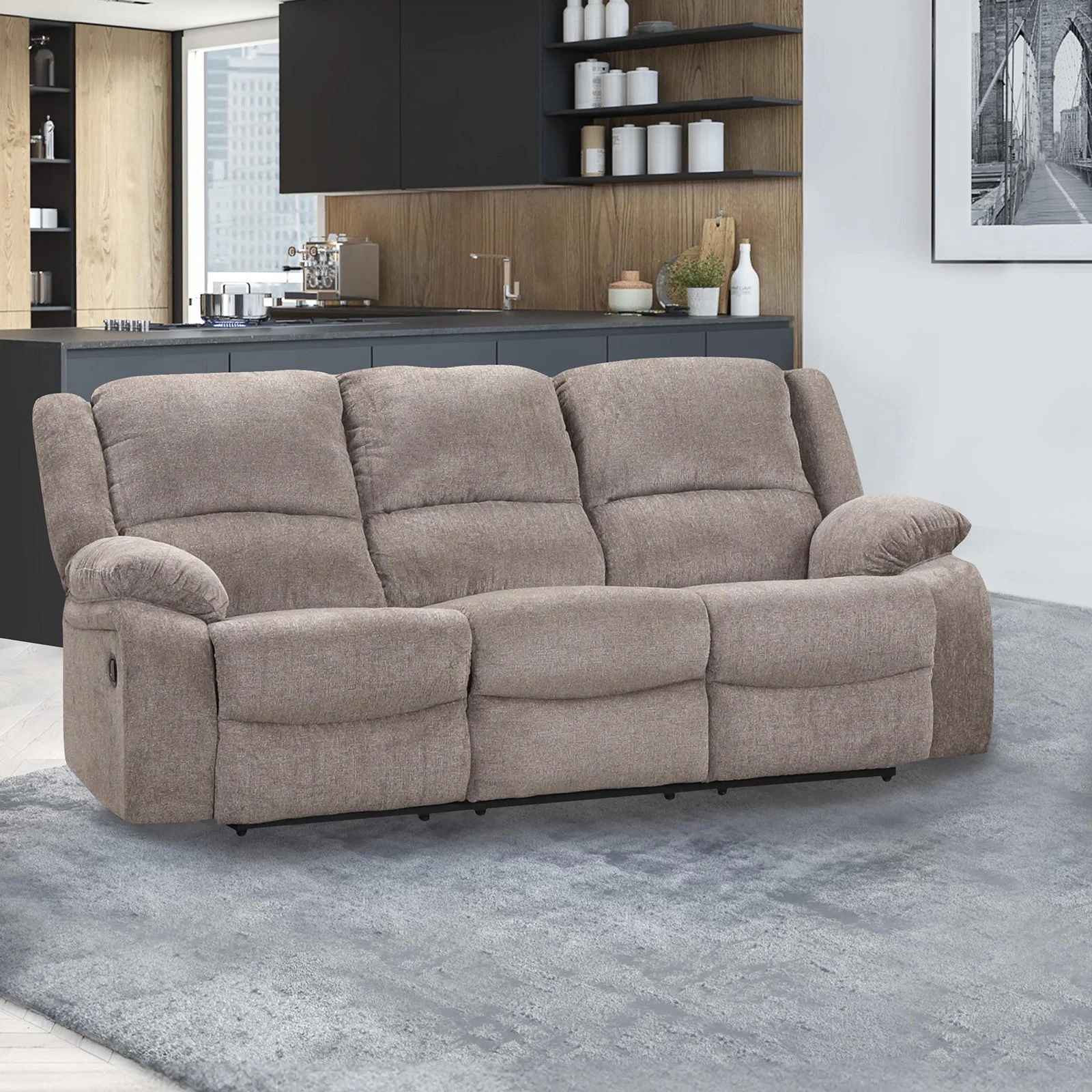 Cosimo Mocha 2-Piece Reclining Living Room Set - Image 3