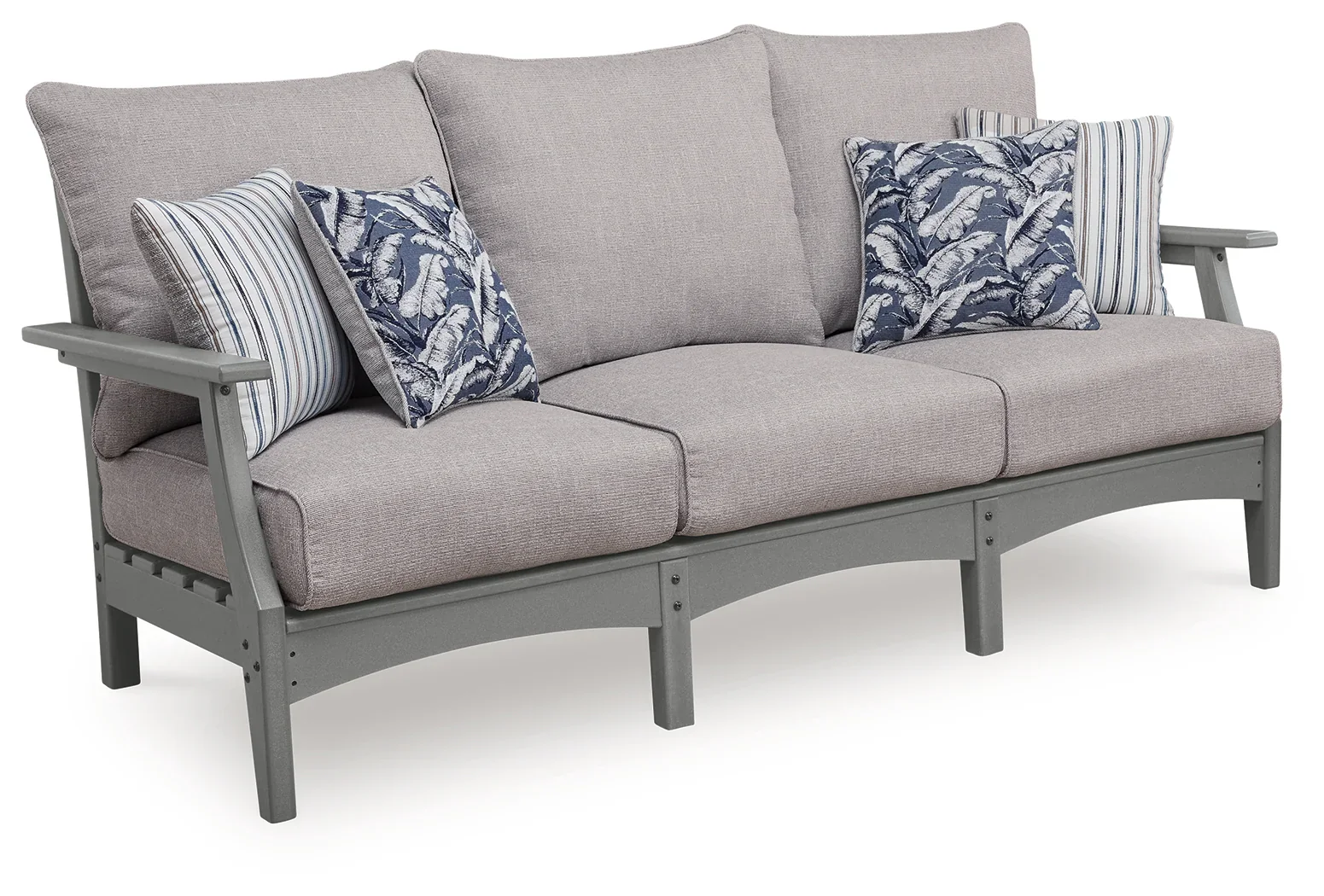 Cove Beach Gray Outdoor Sofa and Loveseat with Coffee Table - Image 6