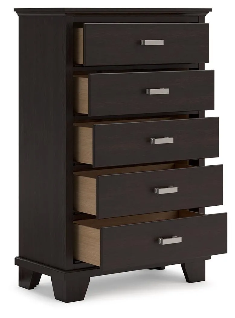 Covetown Dark Brown Chest of Drawers - Image 3