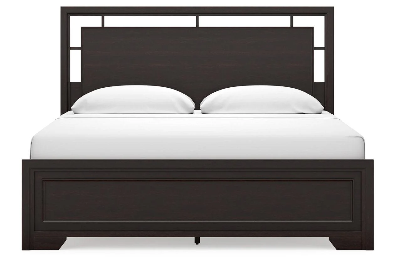 Covetown Dark Brown King Panel Bed - Image 4