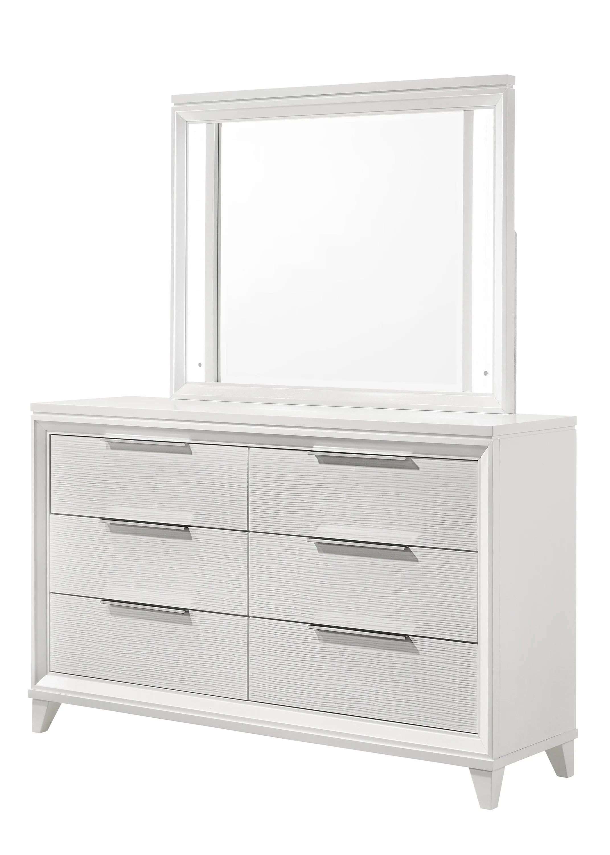 Cressida White Upholstered LED Panel Bedroom Set - Image 4