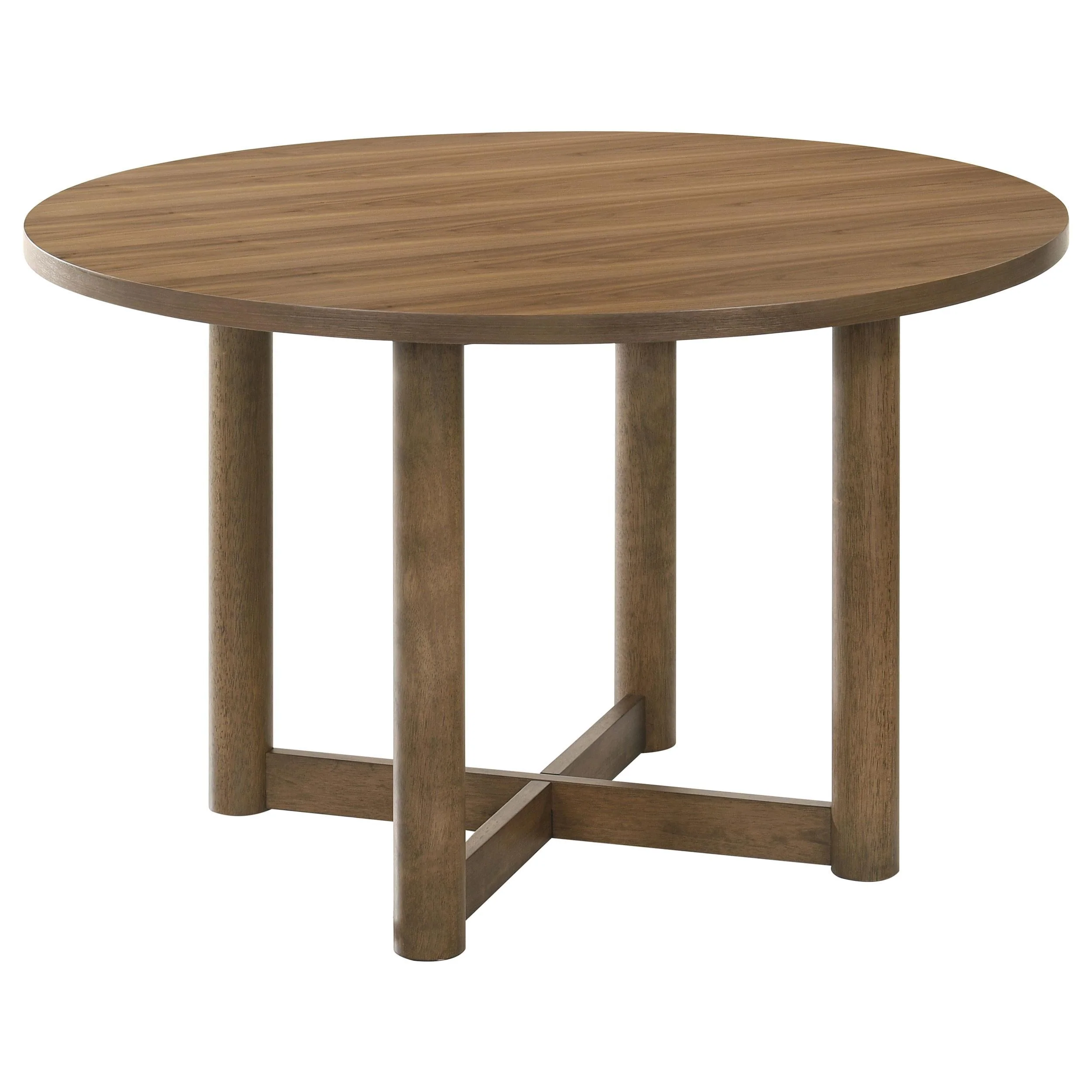 Crestmore Walnut Round Wood Dining Table - Image 2