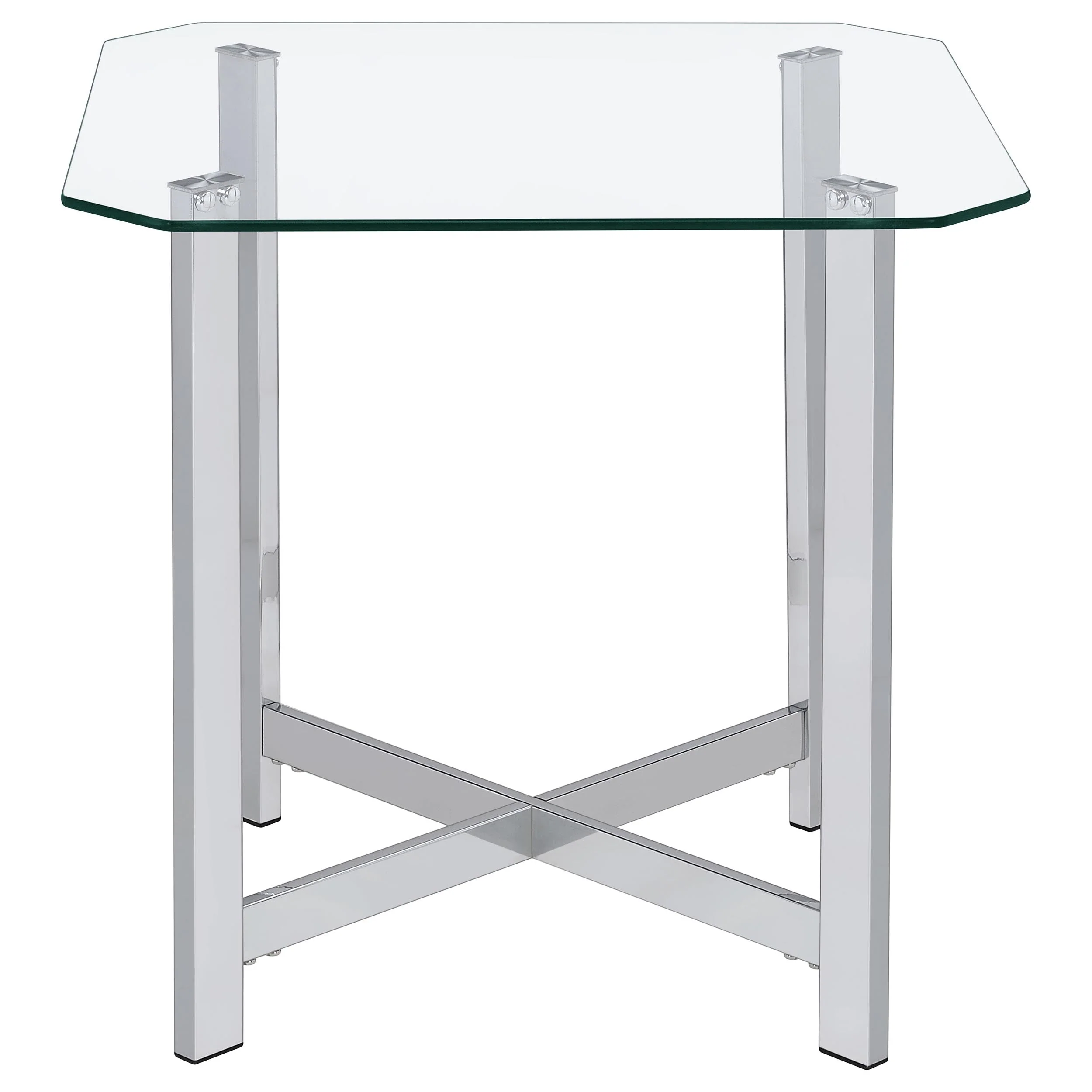 Cronin Chrome 3-piece Tempered Glass Top Coffee Table Set - Image 5