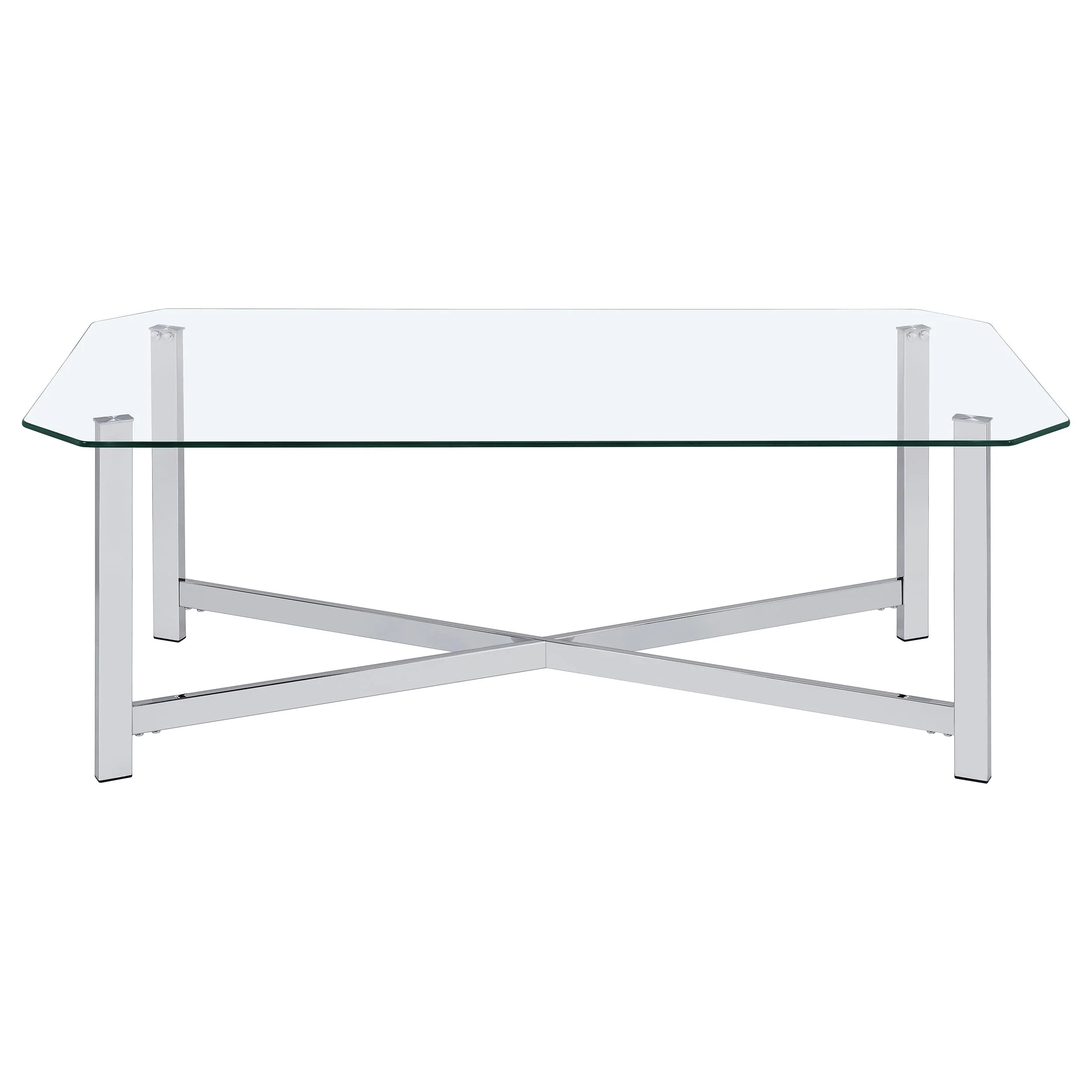 Cronin Chrome 3-piece Tempered Glass Top Coffee Table Set - Image 7