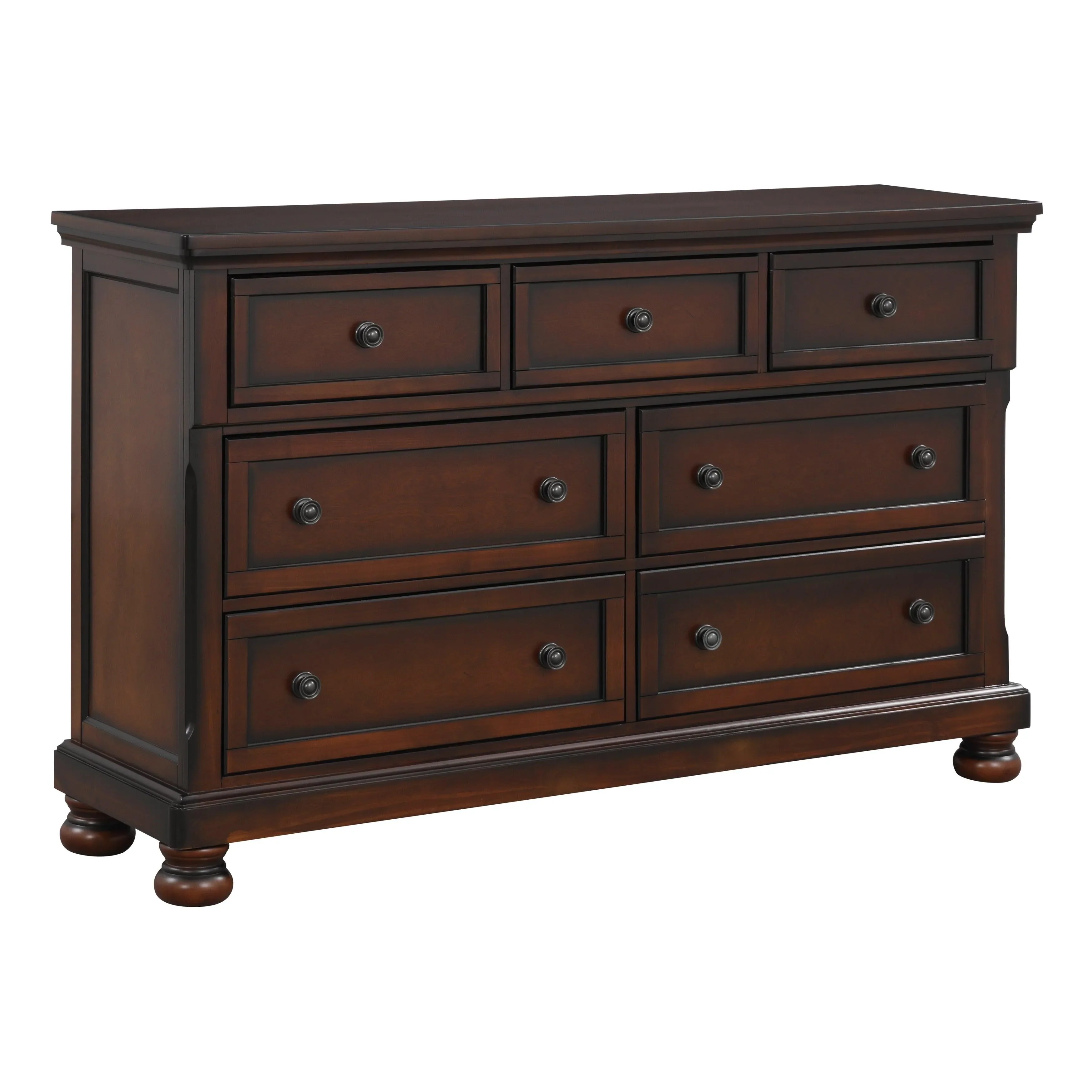 Cumberland Brown Cherry Sleigh Storage Platform Bedroom Set - Image 11