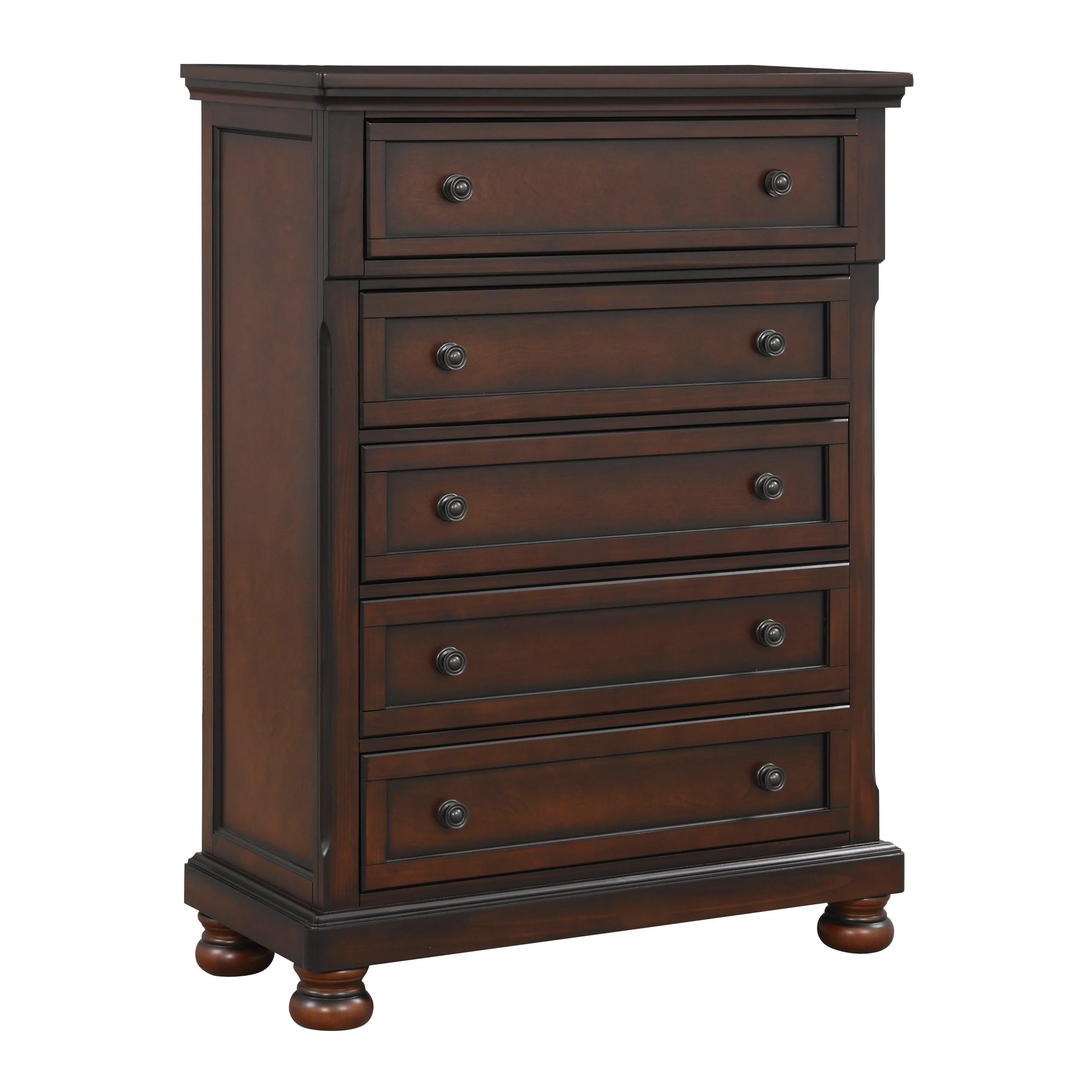 Cumberland Brown Cherry Sleigh Storage Platform Bedroom Set - Image 16