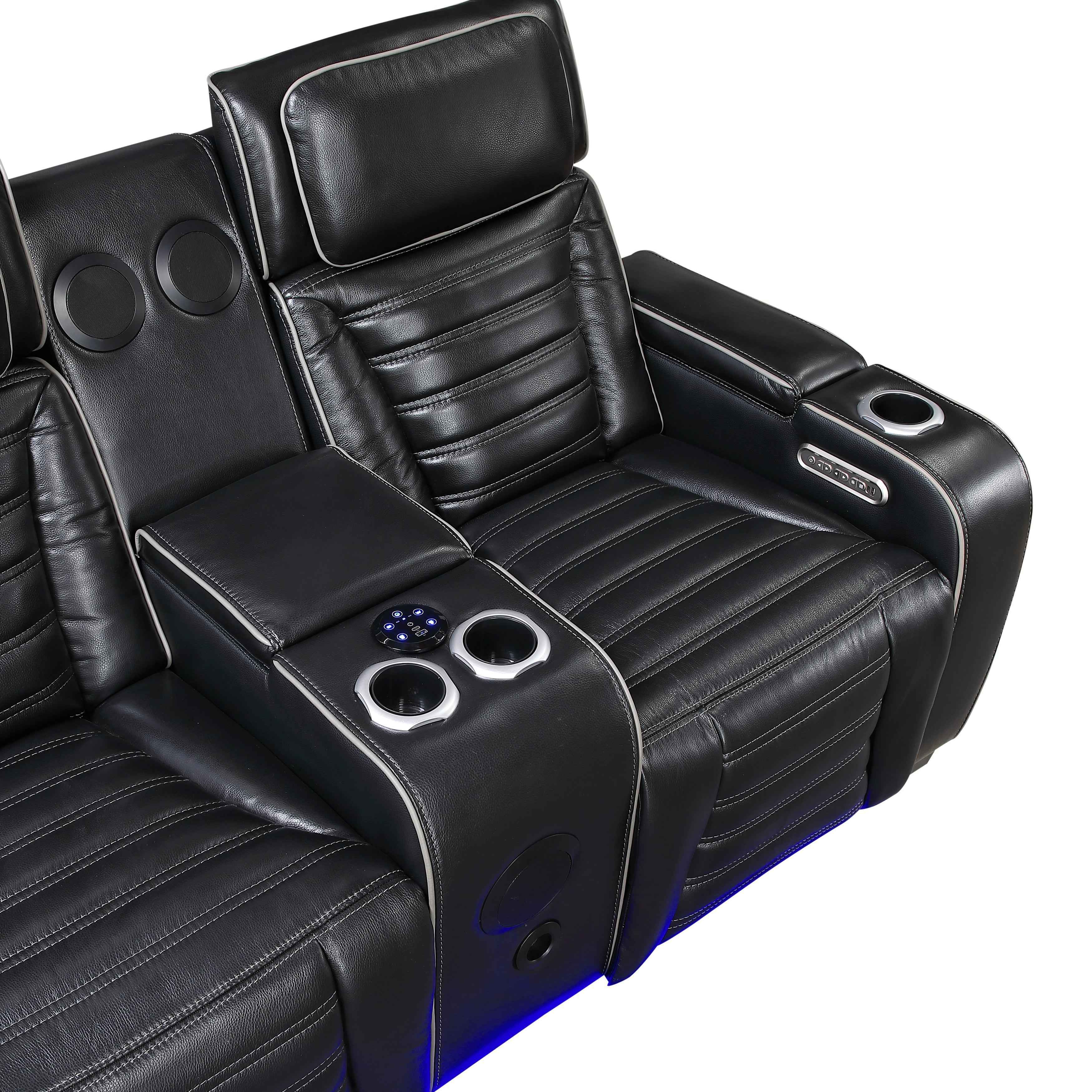 Cyber Black 3-Piece Power Reclining Living Room Set - Image 11