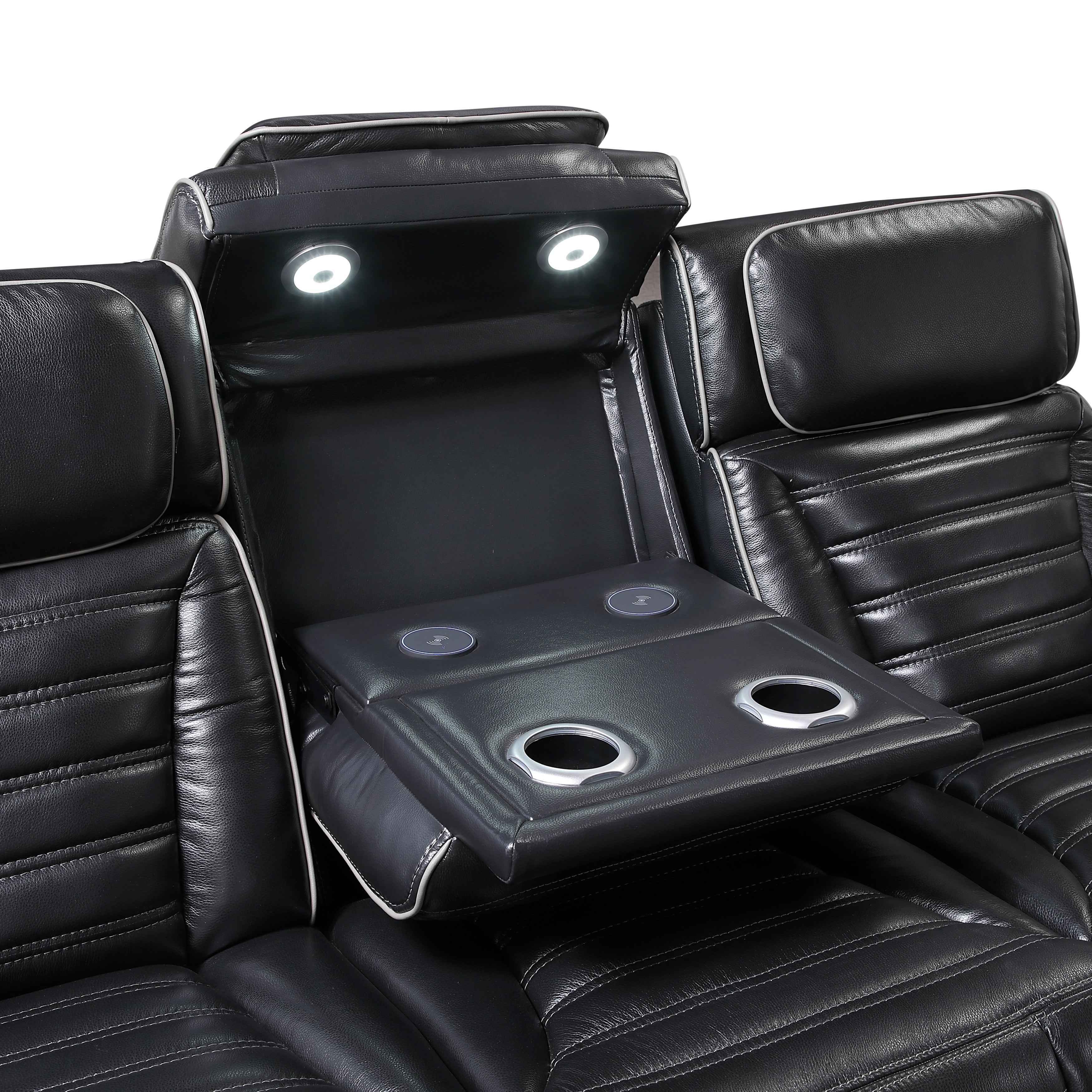 Cyber Black 3-Piece Power Reclining Living Room Set - Image 6