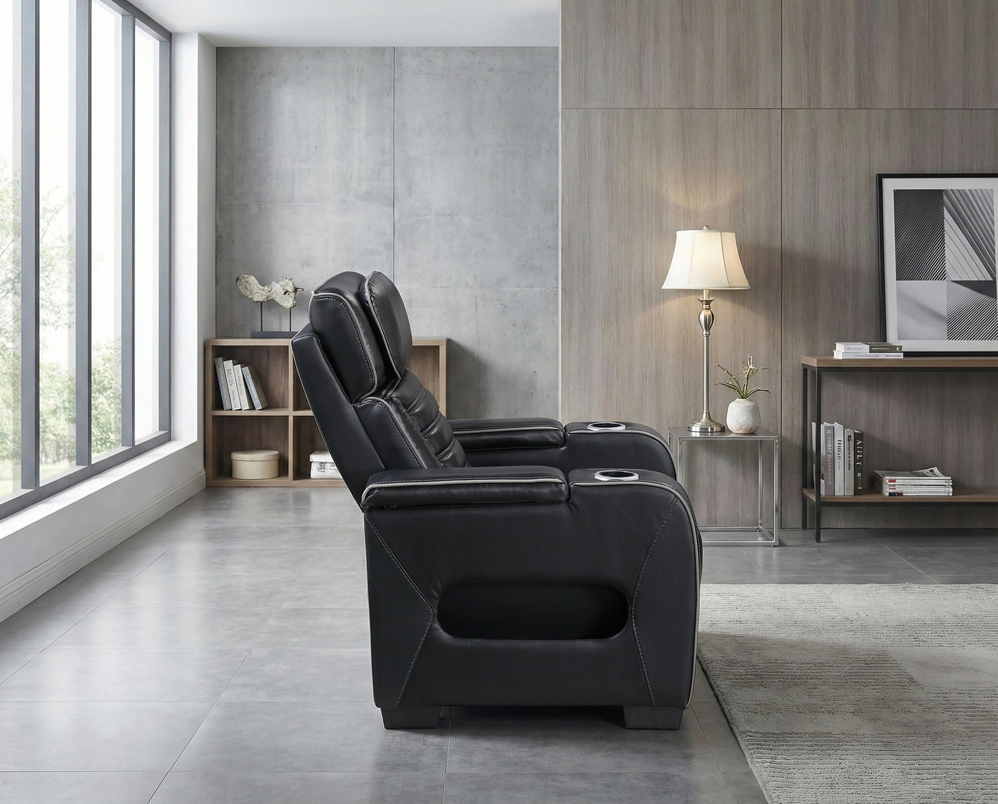 Cyber Black Power Reclining Chair with Power Headrest - Image 23