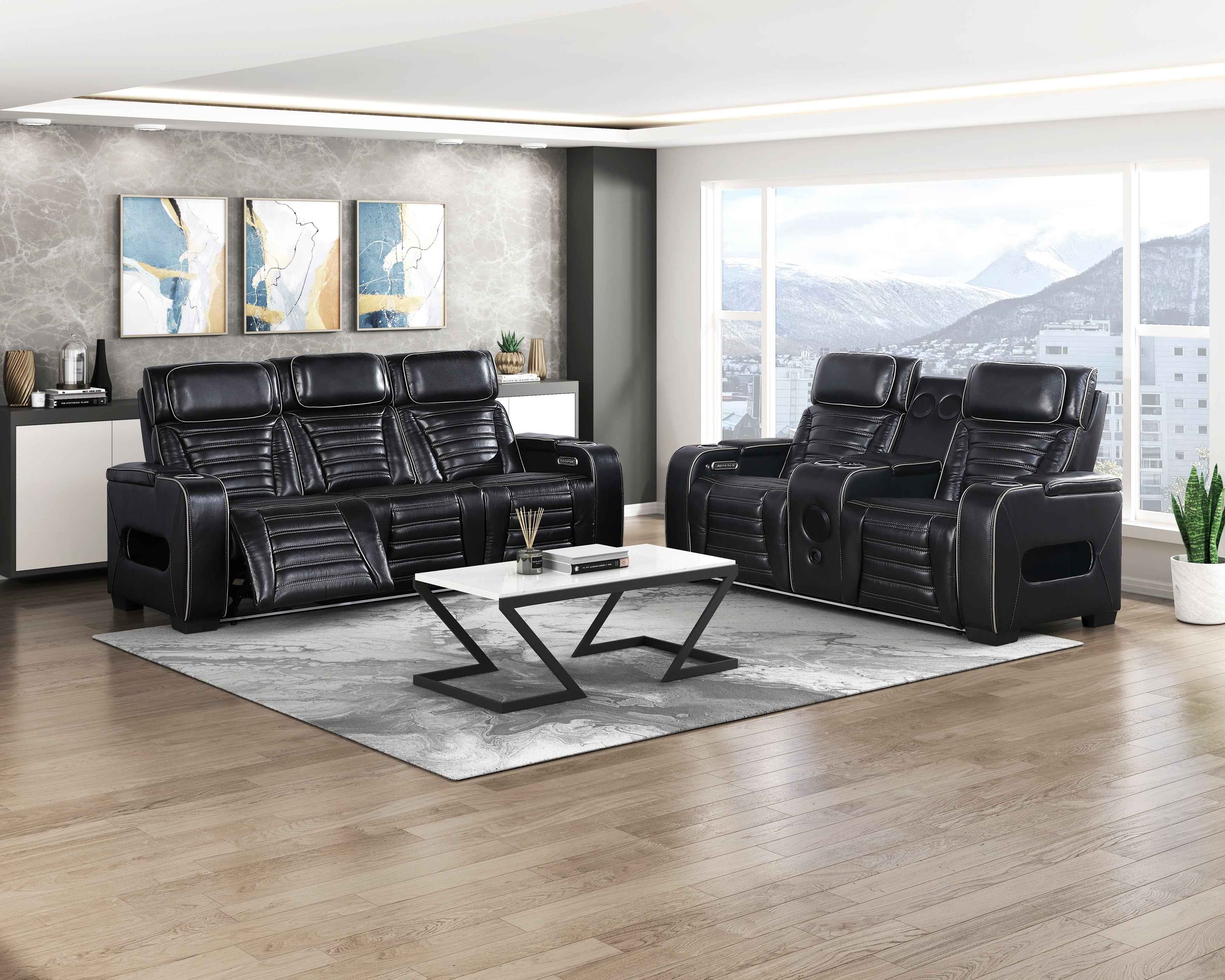 Cyber Black Power Reclining Living Room Set - Image 30