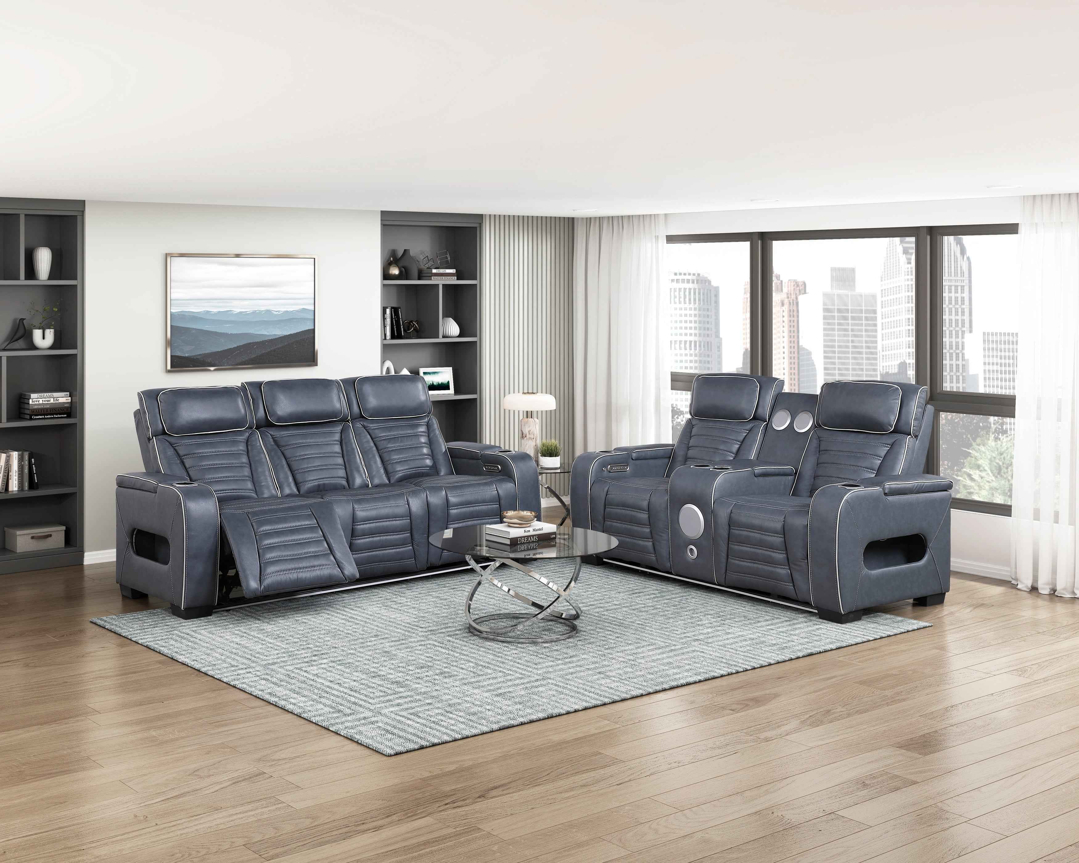 Cyber Blue 3-Piece Power Reclining Living Room Set - Image 2