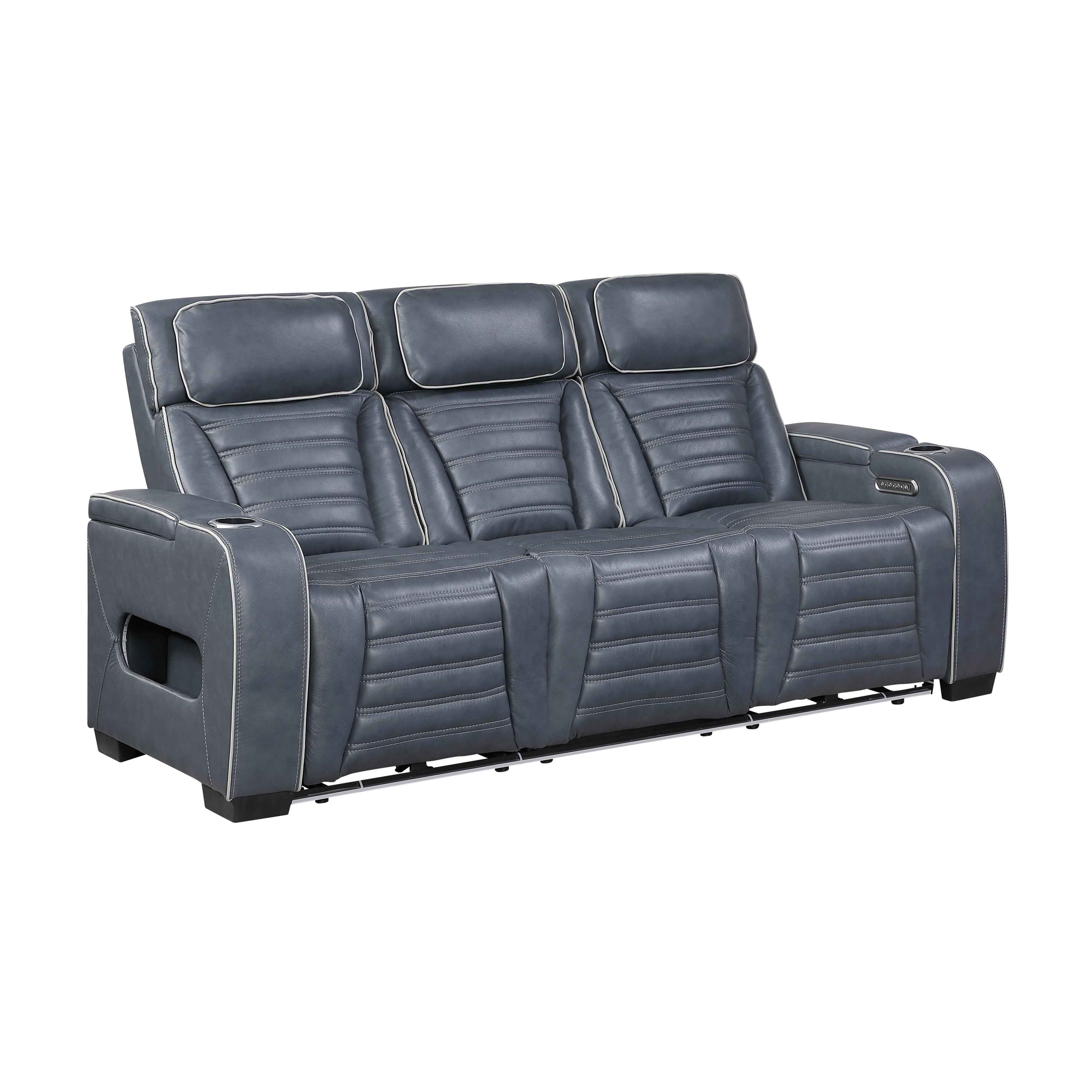 Cyber Blue Power Reclining Living Room Set - Image 4