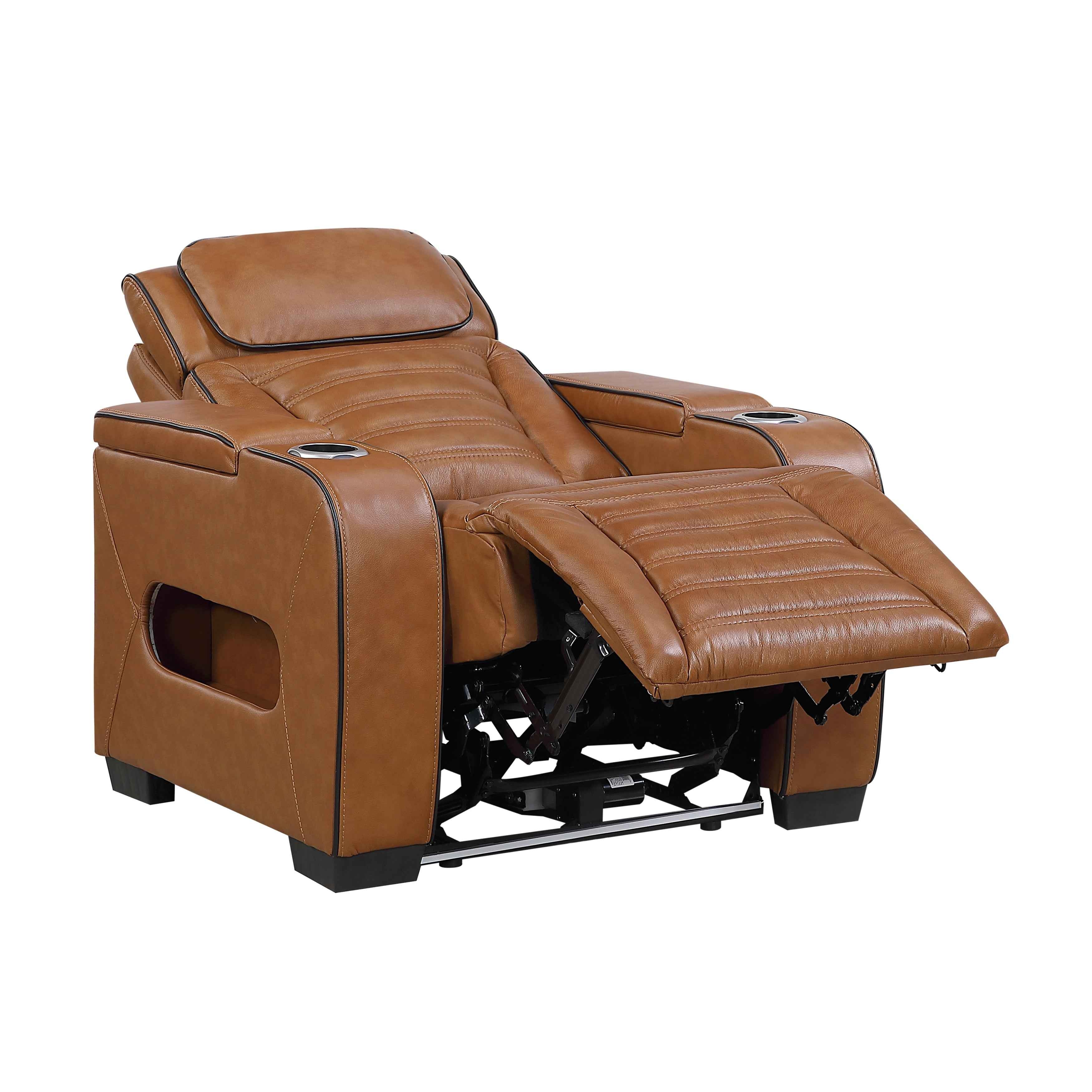 Cyber Brown Power Reclining Chair with Power Headrest - Image 6