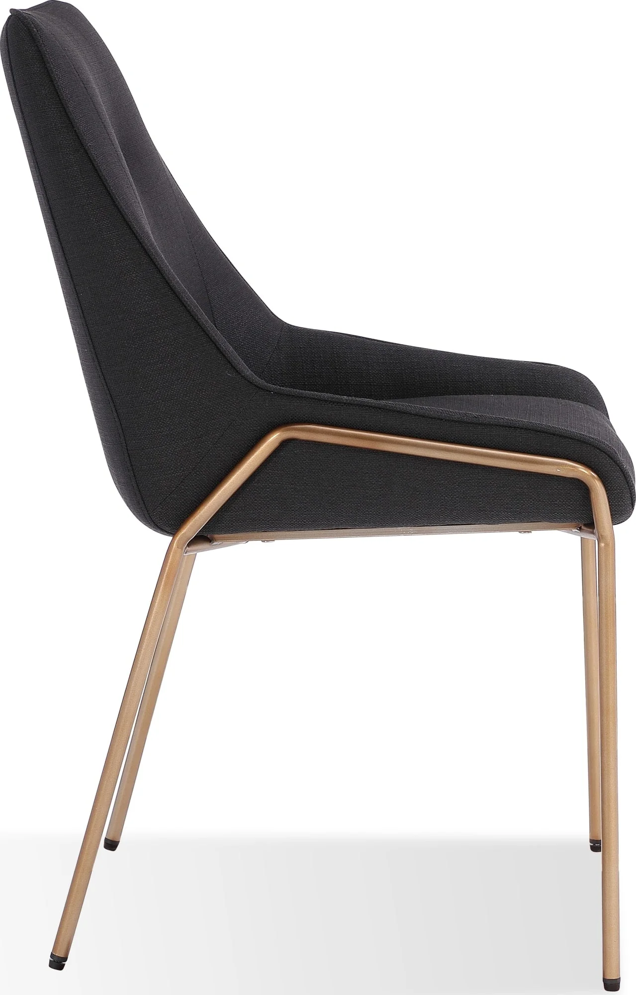 Cyrus Coal/Brushed Bronze Upholstered Dining Chair (Set of 2) - Image 4