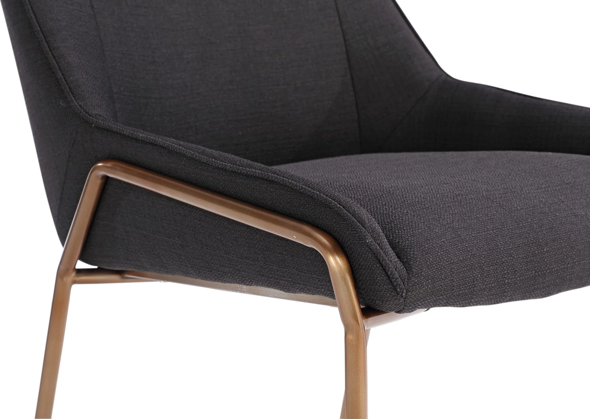 Cyrus Coal/Brushed Bronze Upholstered Dining Chair (Set of 2) - Image 7