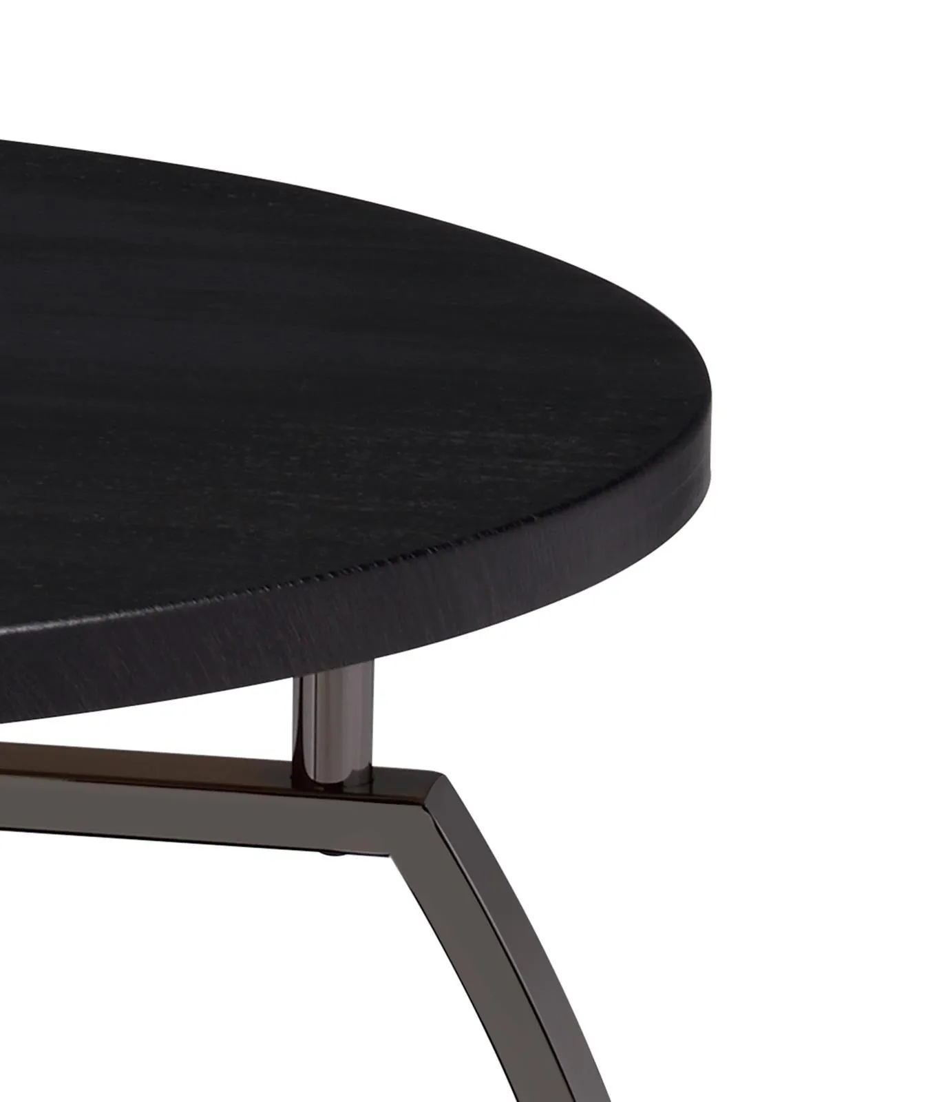Dacre Dark Gray/Black Nickel Round End Table - Image 2