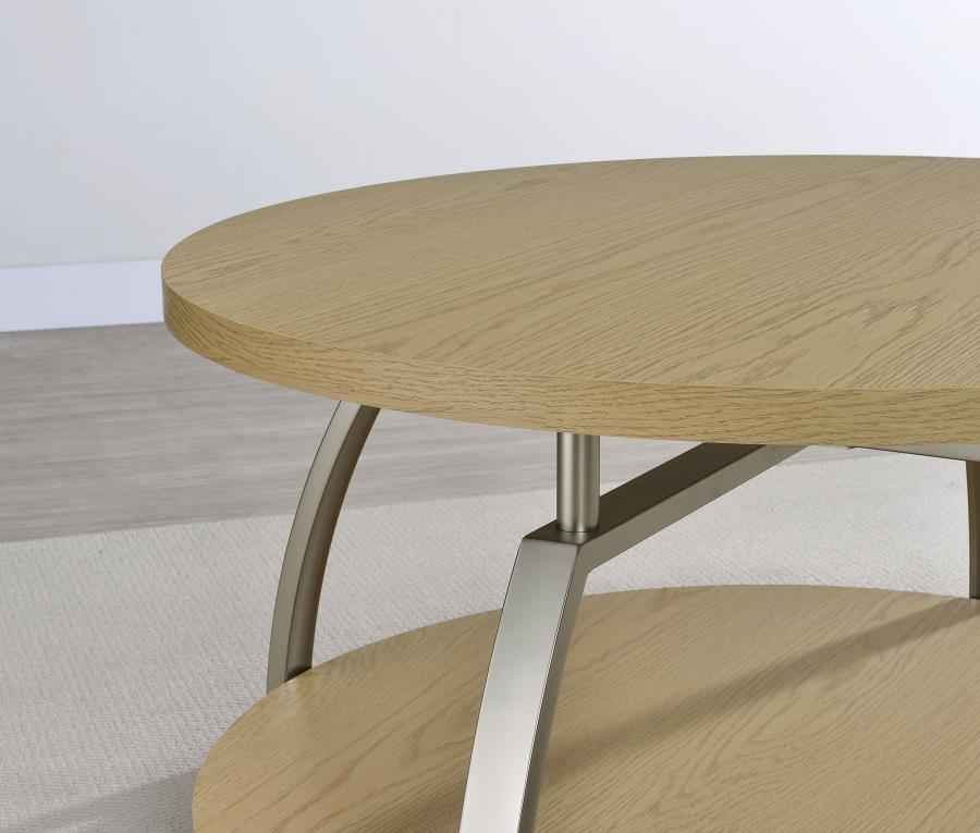 Dacre Greige 3-piece Round Coffee and End Table Set - Image 5