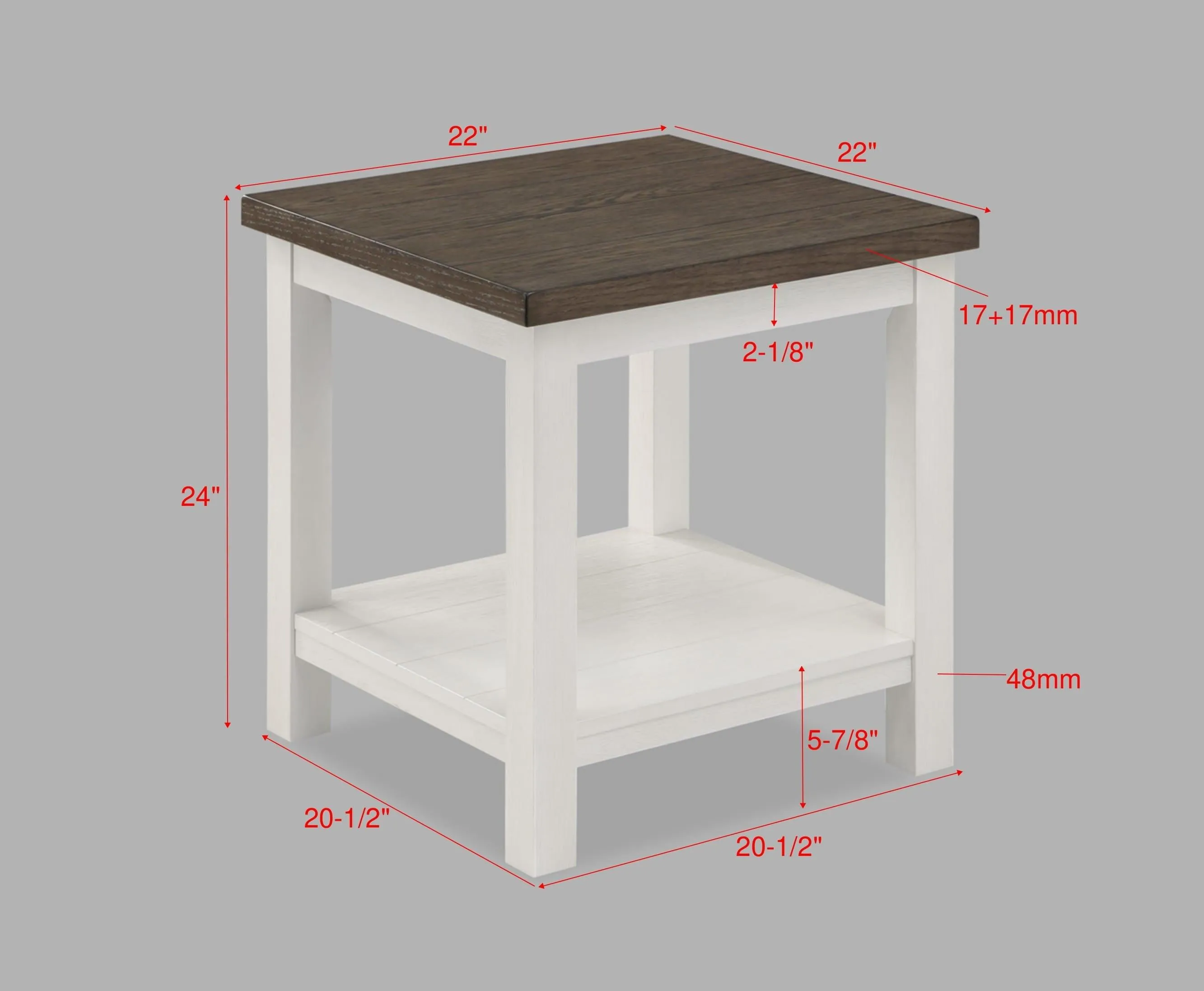 Dakota Chalk White End Table - Image 3